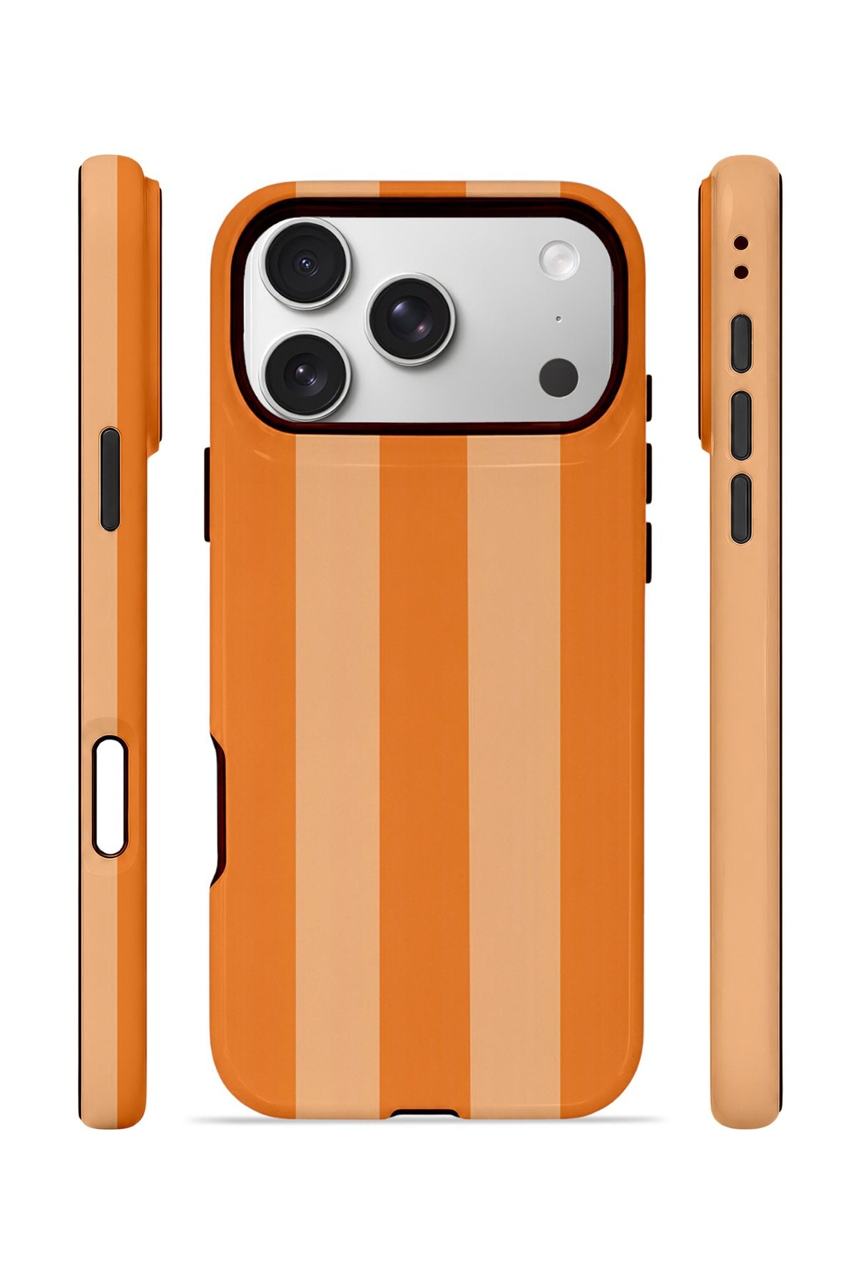 iPhone 17 Pro Vorian Çift Katmanlı MagSafe Kılıf Orange Cream Stripe