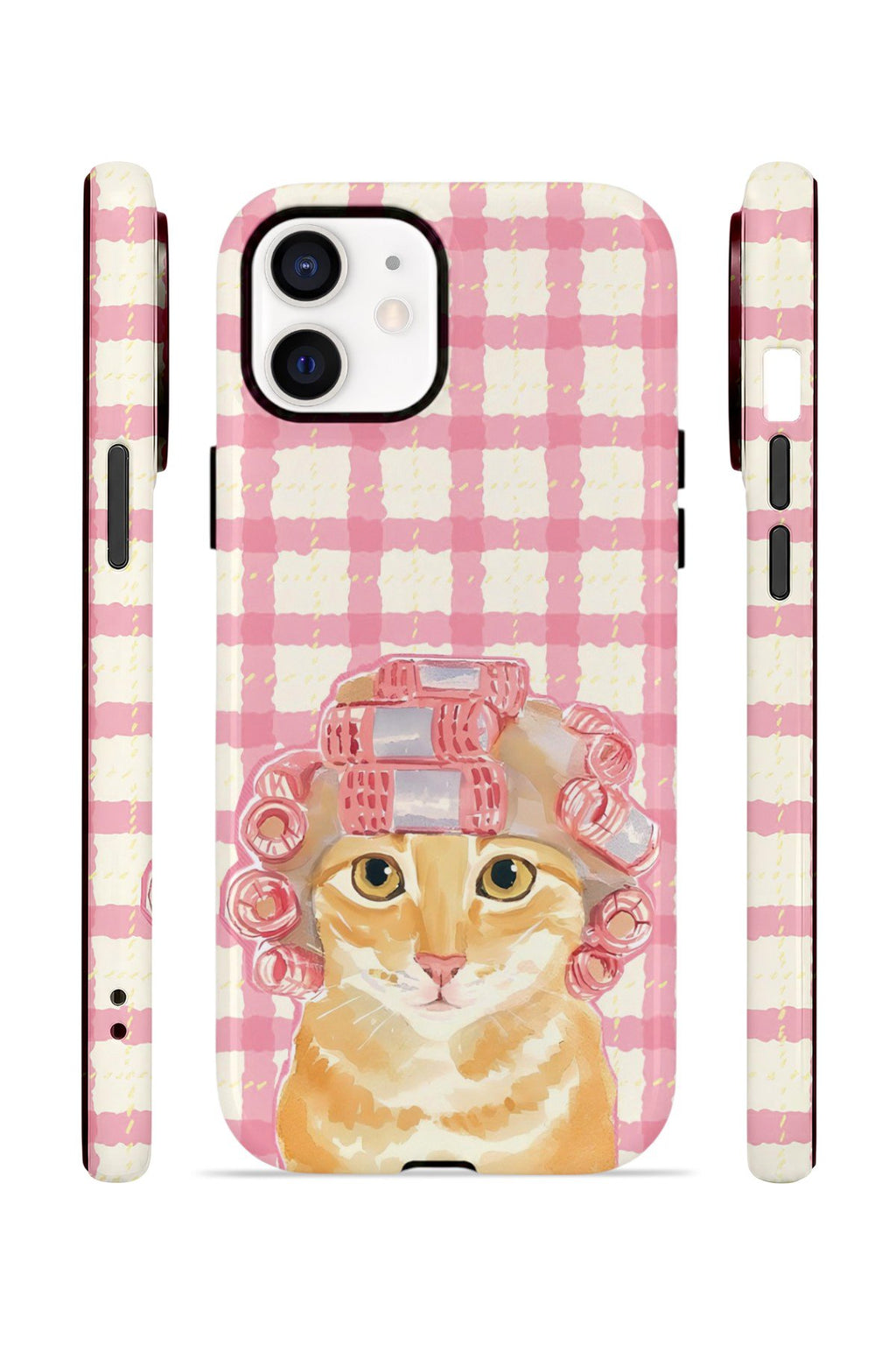 iPhone 11 Vorian Çift Katmanlı Kılıf Pink Picnic Cat
