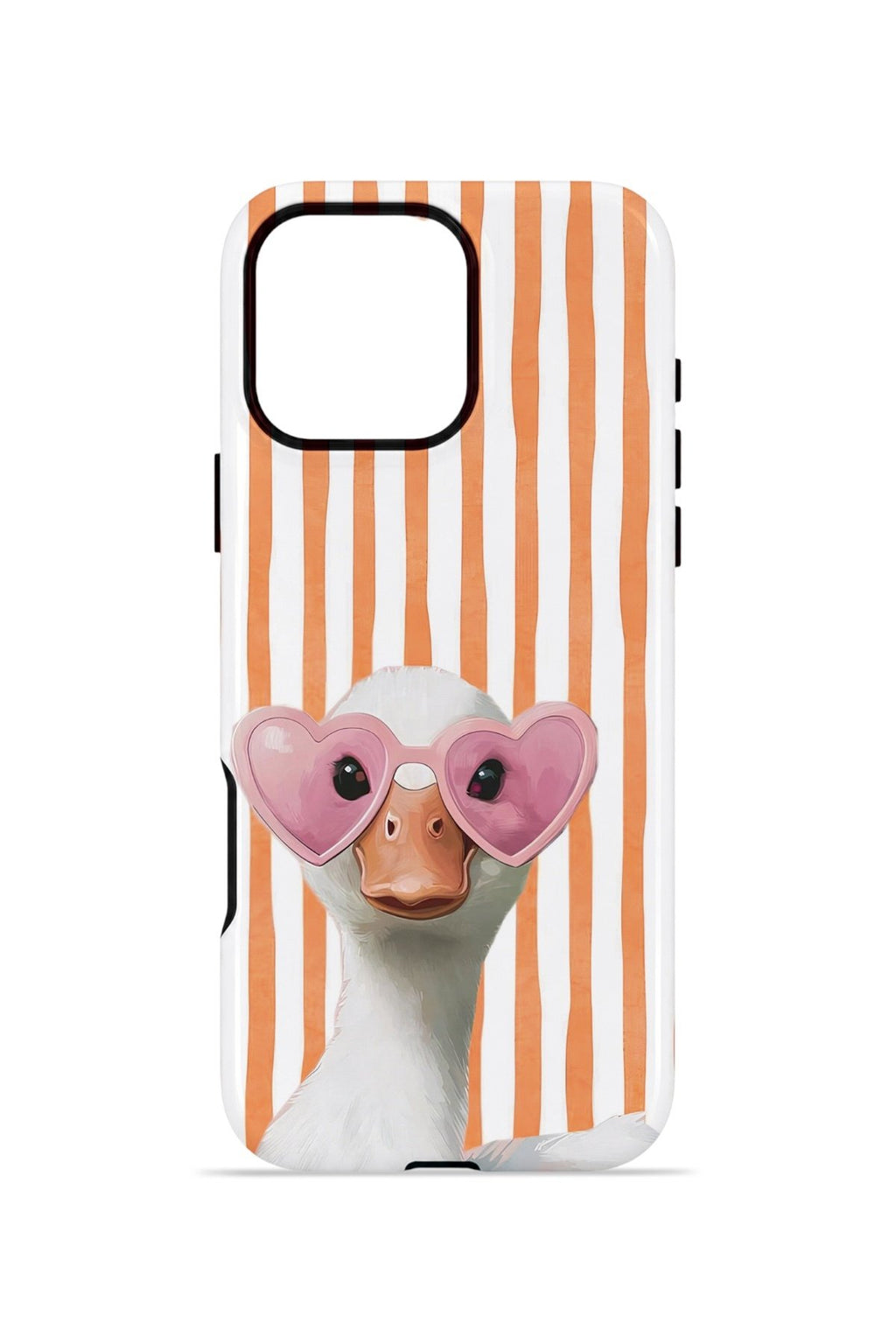 iPhone 16 Pro Max Vorian Çift Katmanlı MagSafe Kılıf Heart Glasses Goose
