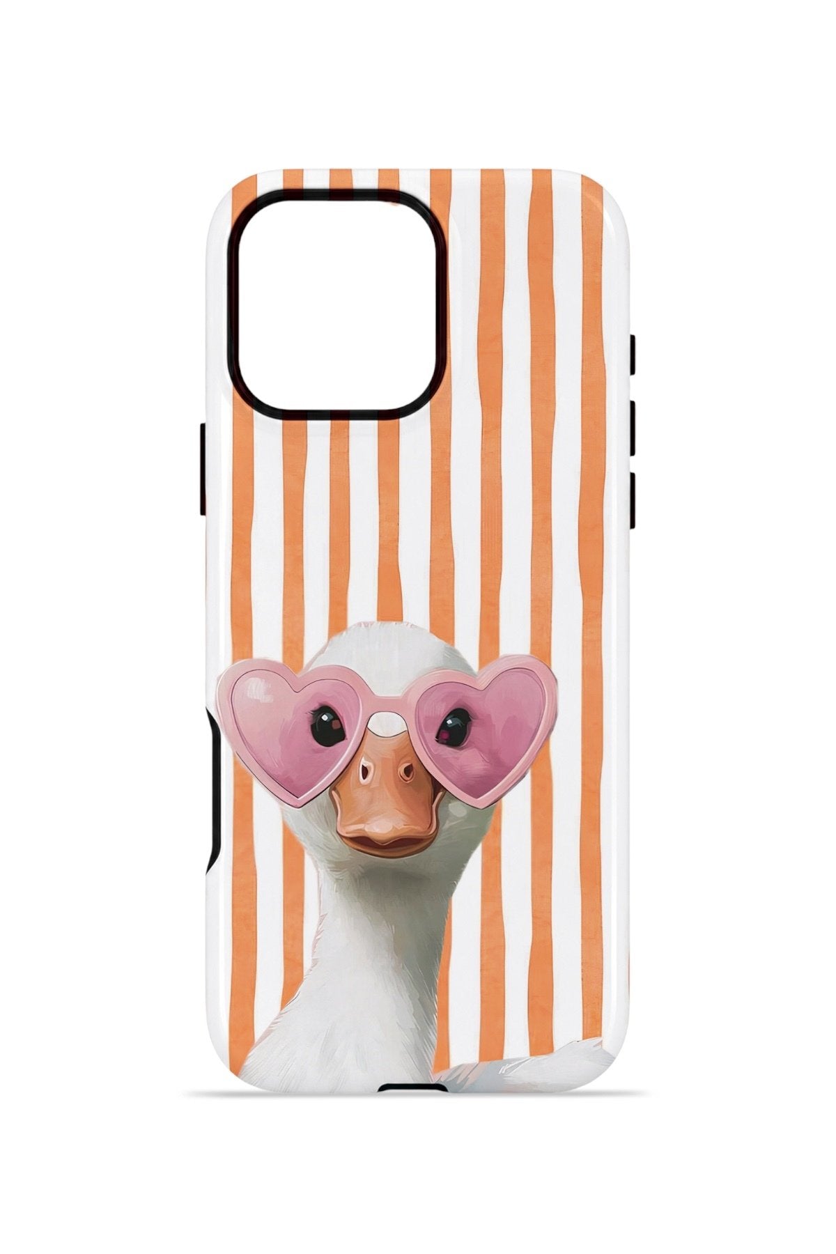 iPhone 16 Pro Max Vorian Çift Katmanlı MagSafe Kılıf Heart Glasses Goose