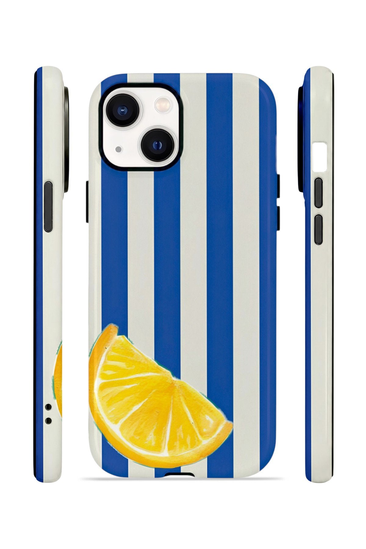 iPhone 15 Vorian Çift Katmanlı MagSafe Kılıf Lemon Coast Stripe