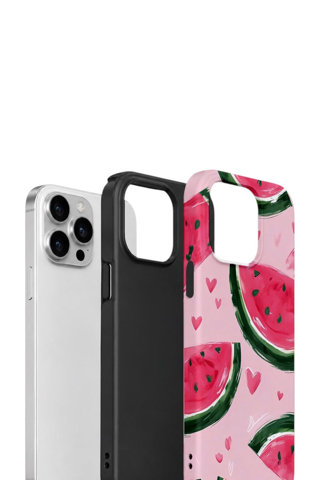 iPhone 13 Pro Vorian Çift Katmanlı Kılıf Watermelon Hearts