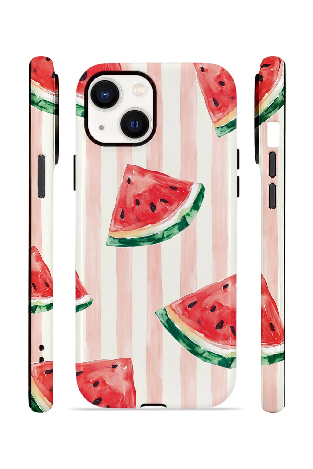 iPhone 13 Vorian Çift Katmanlı Kılıf Watermelon Blush Stripe