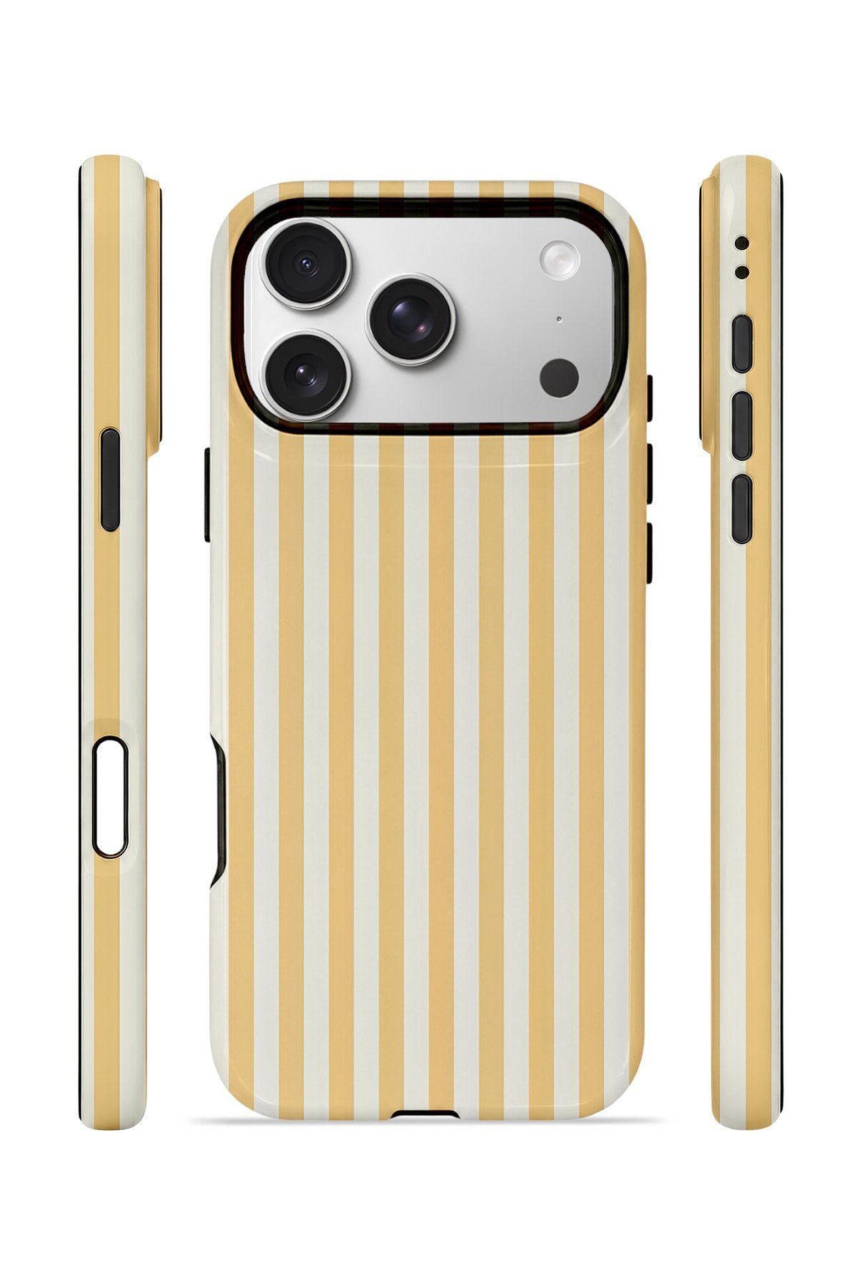 iPhone 17 Pro Vorian Çift Katmanlı Kılıf Vanilla Pinstripe