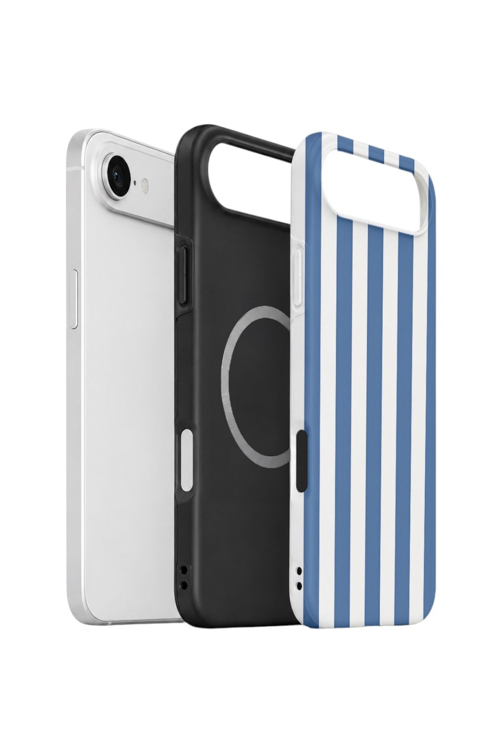 iPhone 17 Air Vorian Çift Katmanlı MagSafe Kılıf Blue Marina Stripe