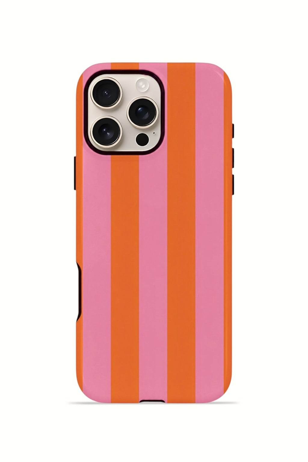 iPhone 16 Pro Max Vorian Çift Katmanlı MagSafe Kılıf Tangerine Rose Stripe