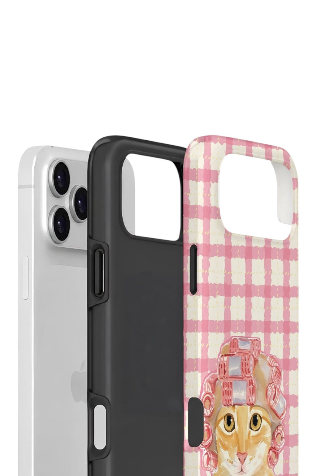 iPhone 17 Pro Vorian Çift Katmanlı Kılıf Pink Picnic Cat