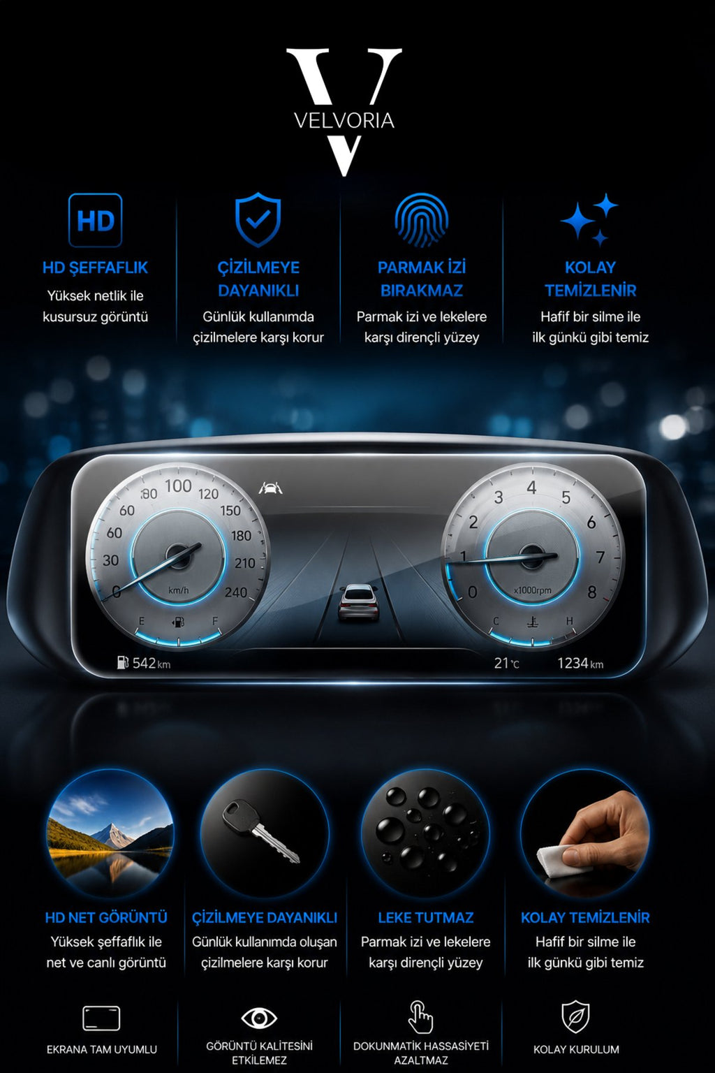 Hyundai Bayon 10.25 Inç Dijital Gösterge Nano Ekran Koruyucu