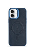 iPhone 16 GripStand MagSafe Deri Kılıf Lacivert