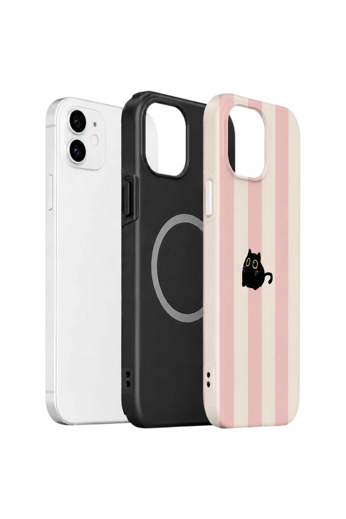 iPhone 11 Vorian Çift Katmanlı MagSafe Kılıf Midnight Cat Stripe