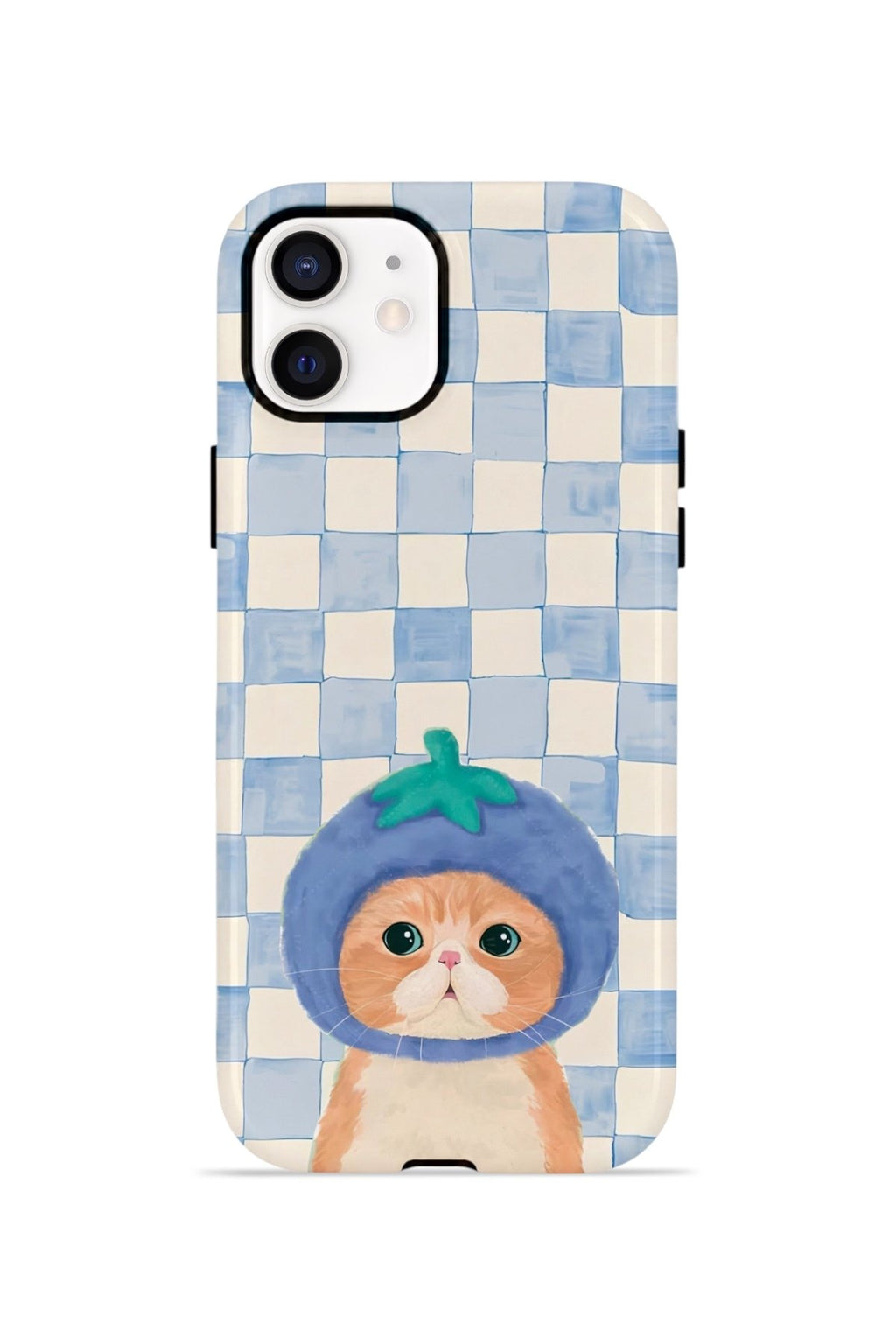 iPhone 12 Vorian Çift Katmanlı MagSafe Kılıf Blueberry Cat Check
