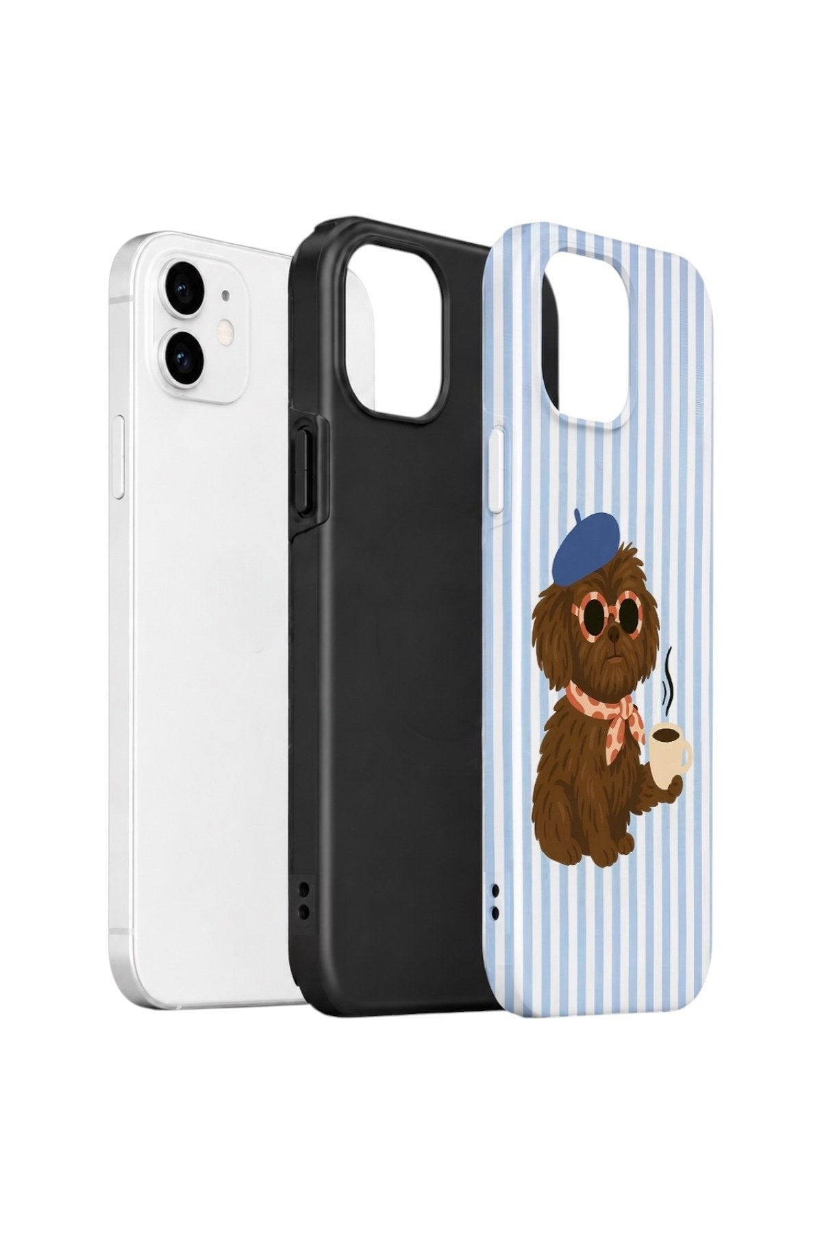 iPhone 12 Vorian Çift Katmanlı Kılıf Cafe Dog Riviera