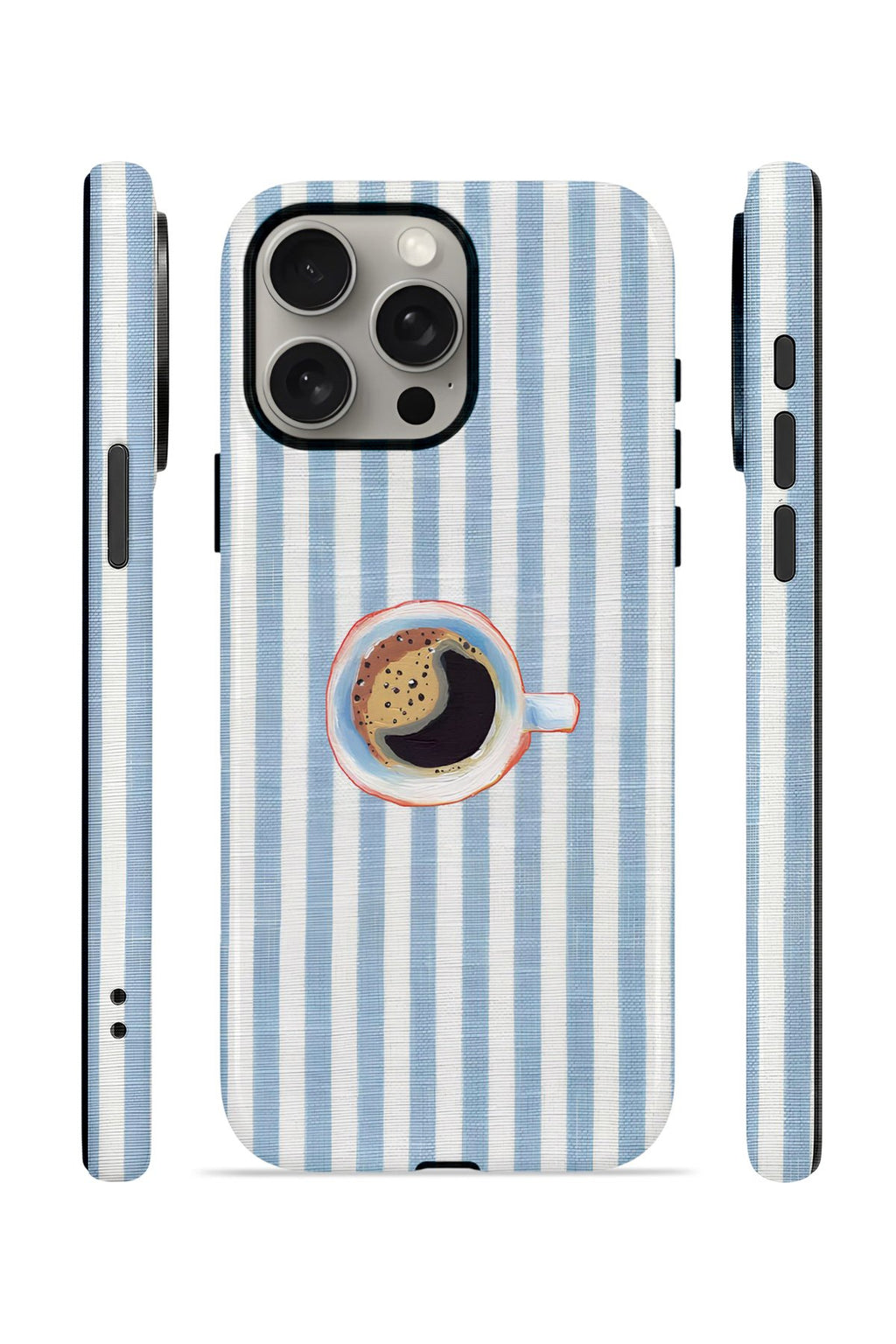 iPhone 15 Pro Vorian Çift Katmanlı Kılıf Morning Coffee Stripe