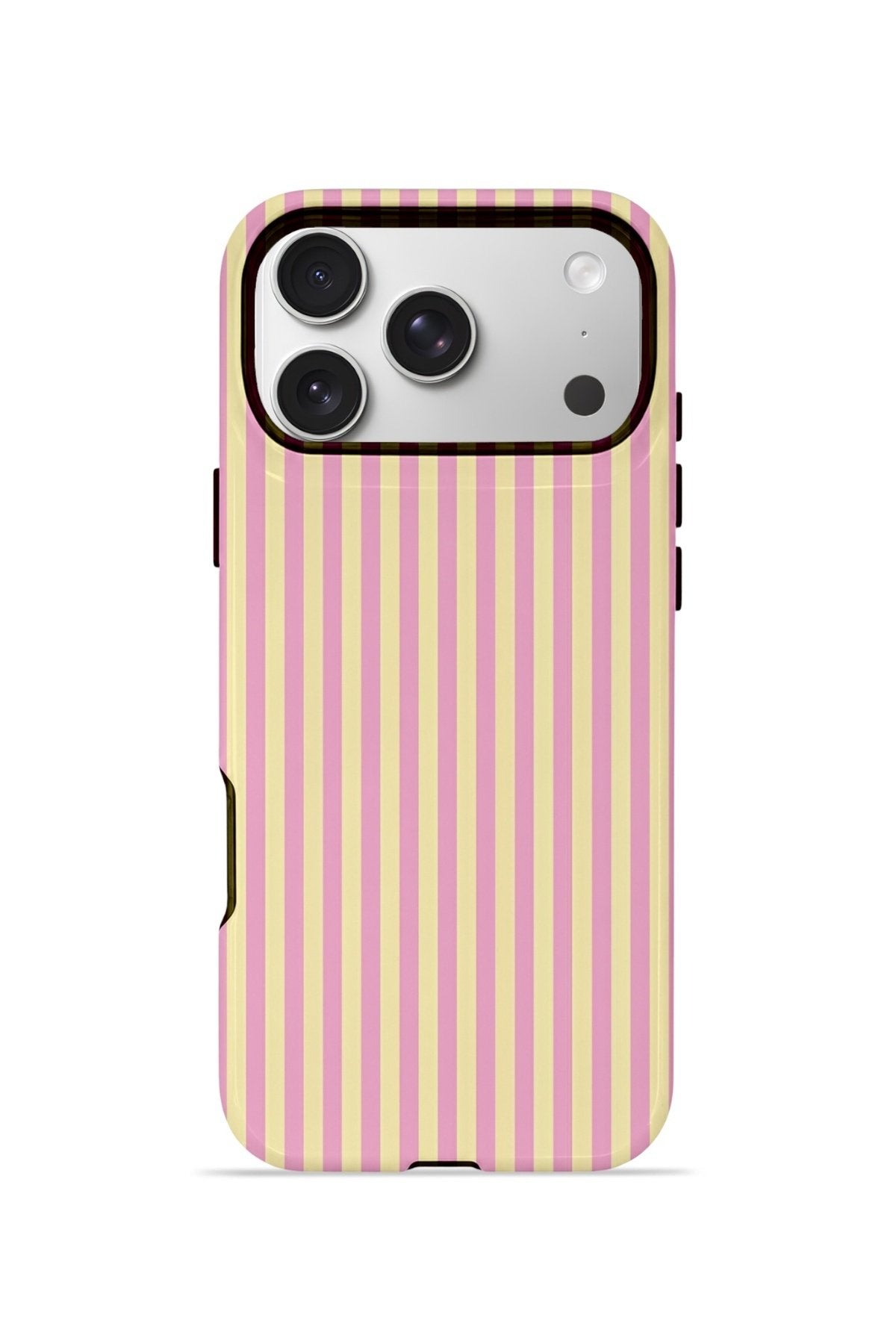 iPhone 17 Pro Max Vorian Çift Katmanlı Kılıf Lemon Candy Pinstripe