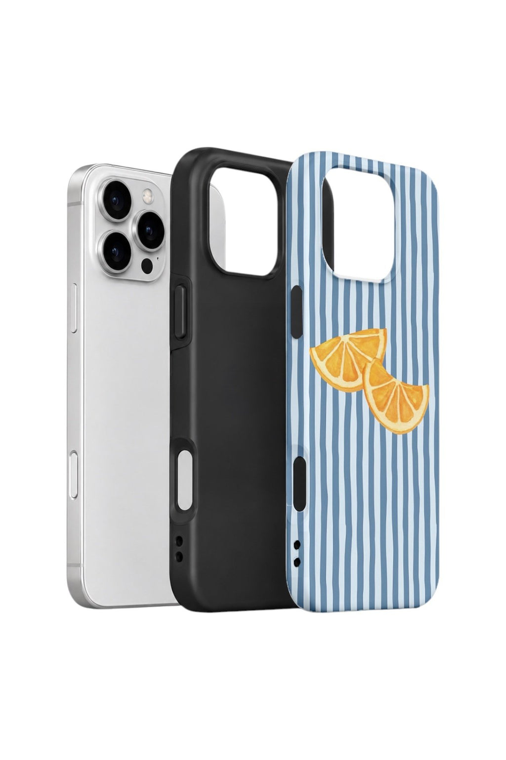 iPhone 16 Pro Vorian Çift Katmanlı Kılıf Blue Orange Slices