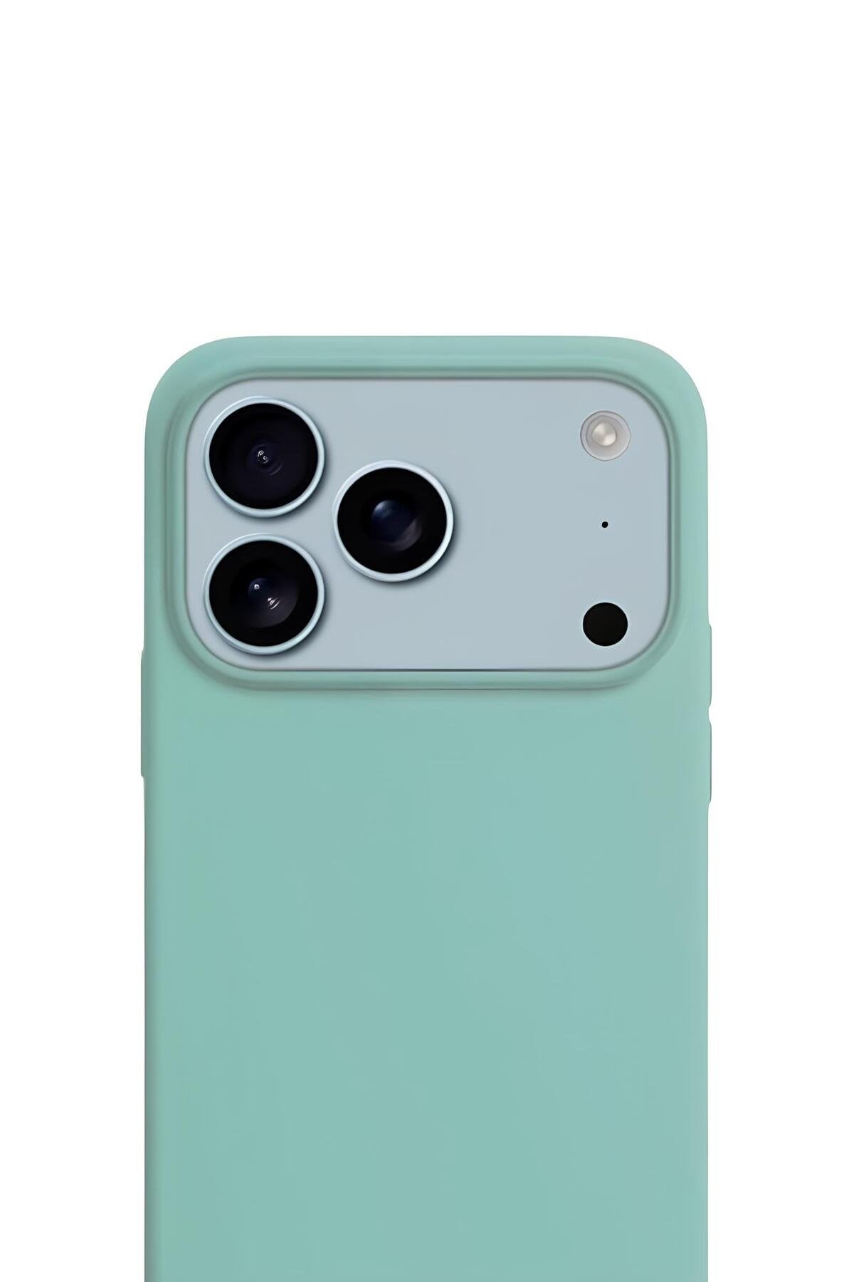 İPhone 17 Pro Max Soft Touch Lansman Silikon Kılıf Mint Yeşil