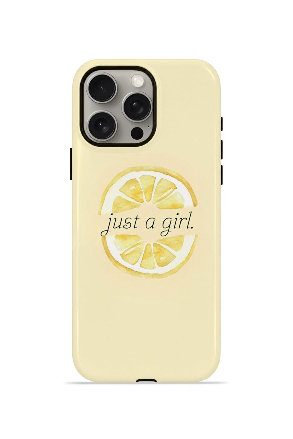 iPhone 15 Pro Vorian Çift Katmanlı MagSafe Kılıf Just A Girl Lemon