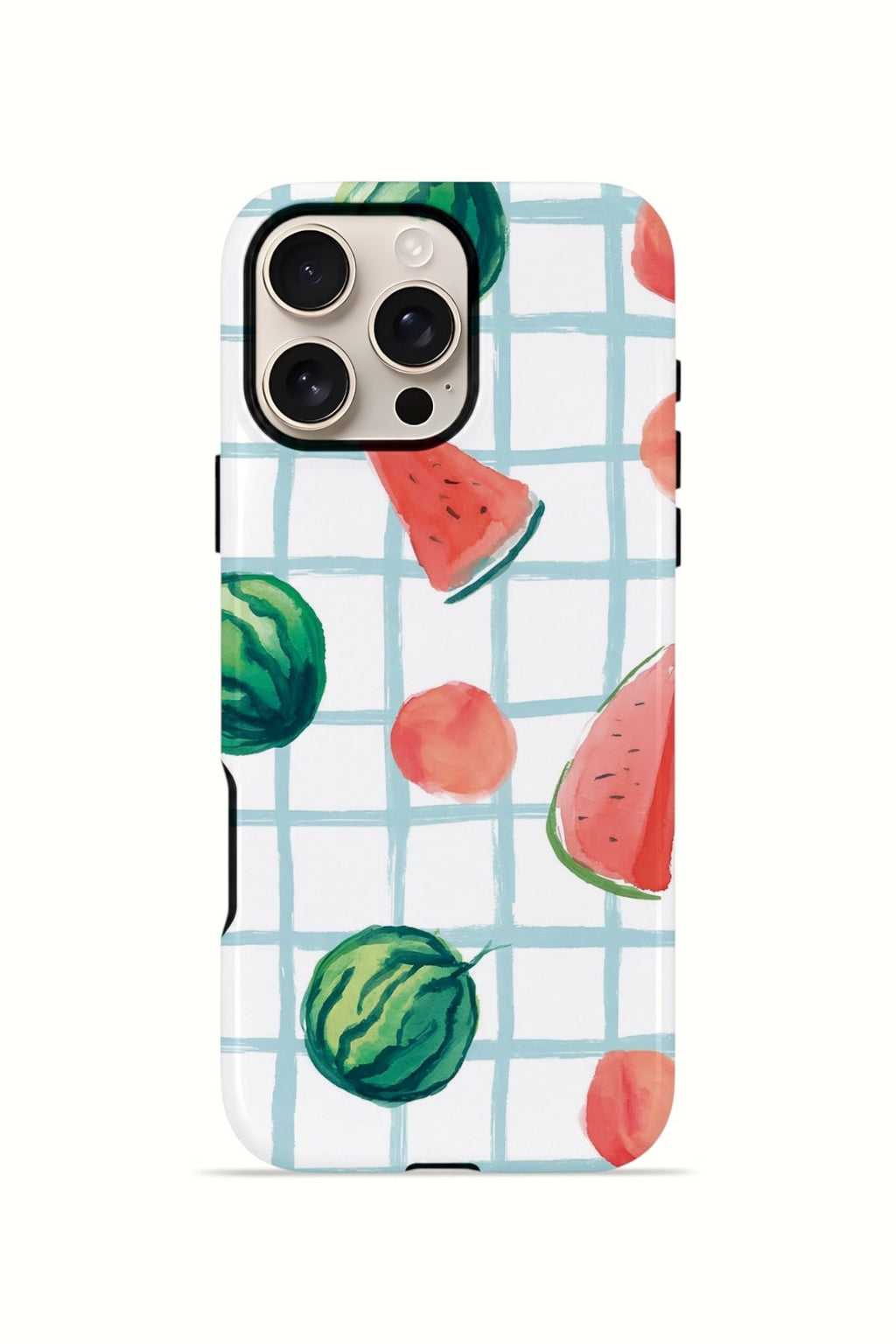 iPhone 16 Pro Vorian Çift Katmanlı Kılıf Watermelon Grid