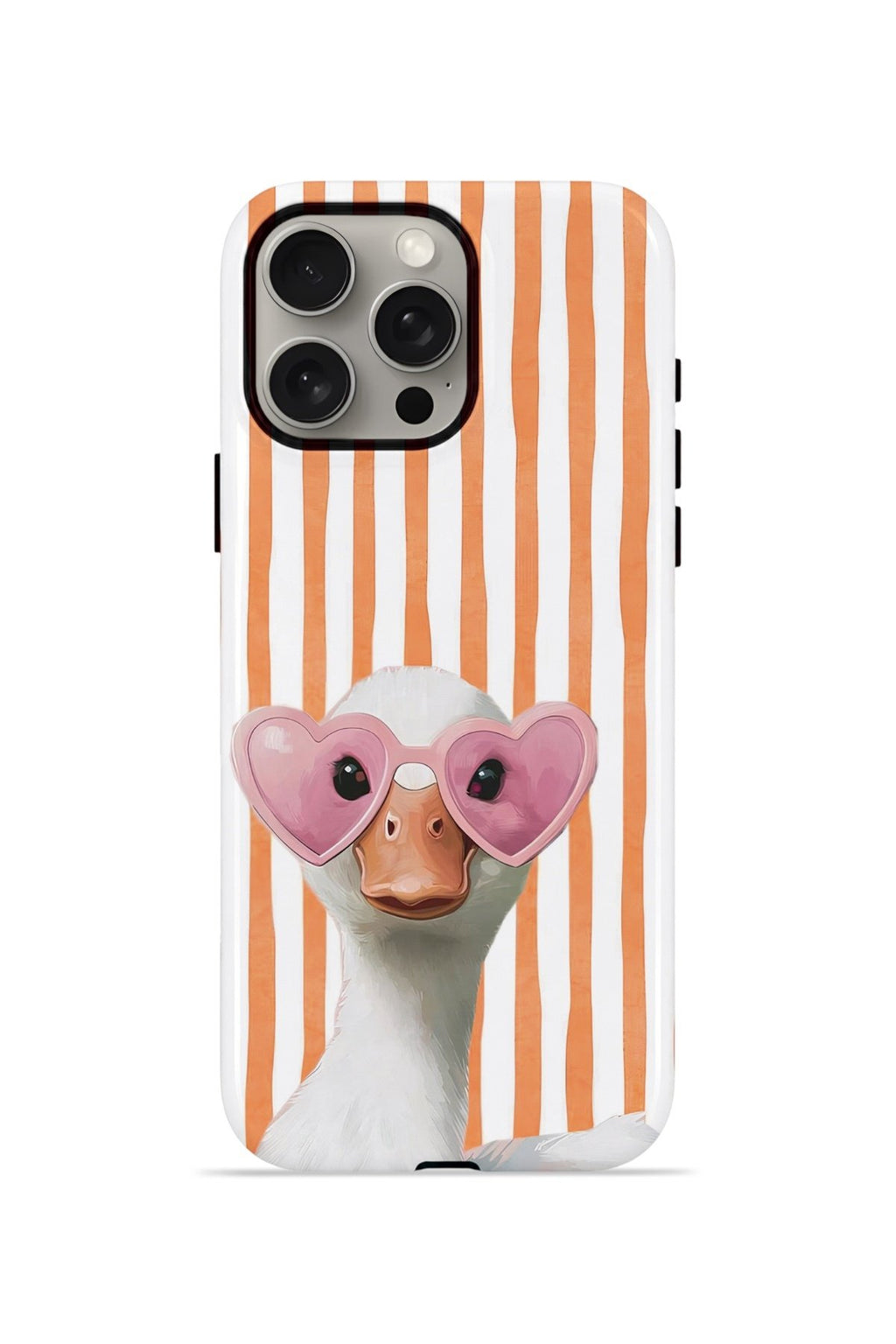 iPhone 15 Pro Max Vorian Çift Katmanlı MagSafe Kılıf Heart Glasses Goose