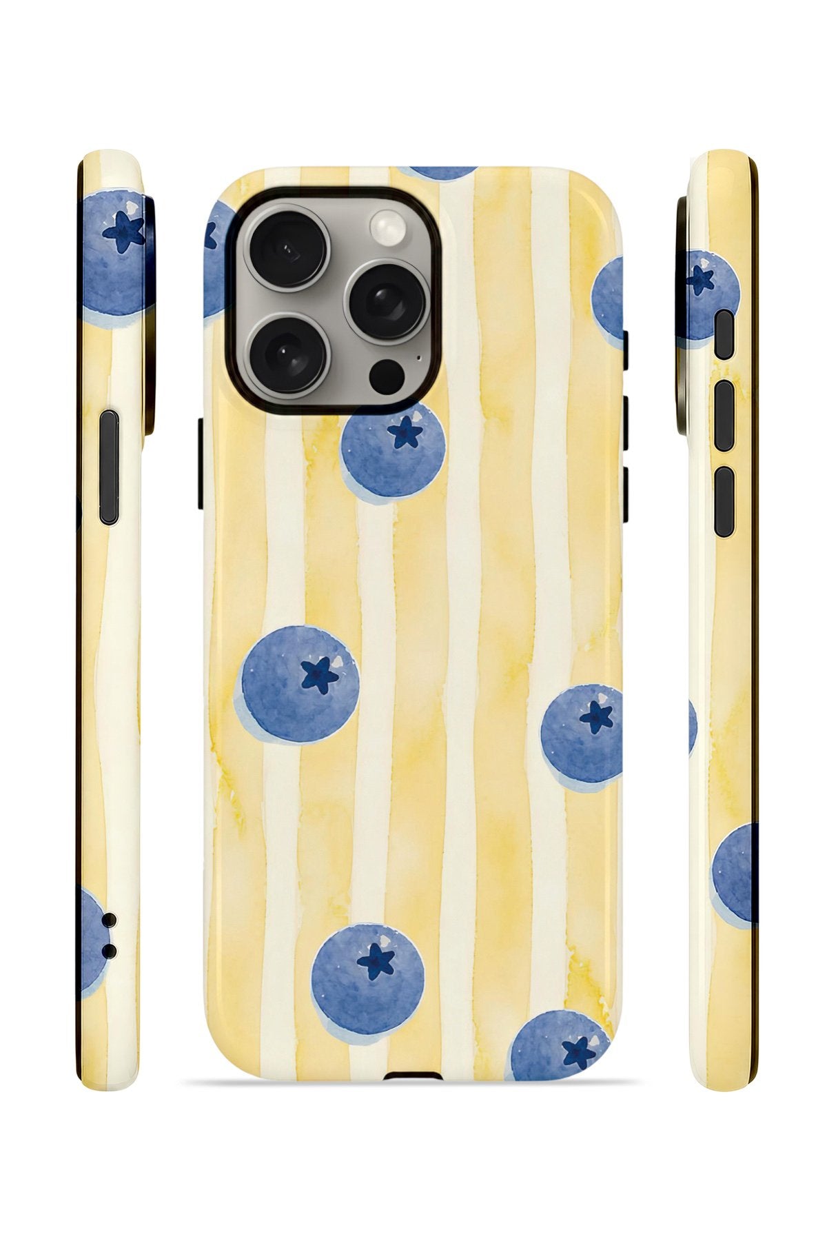 iPhone 15 Pro Vorian Çift Katmanlı MagSafe Kılıf Blueberry Sun Stripe