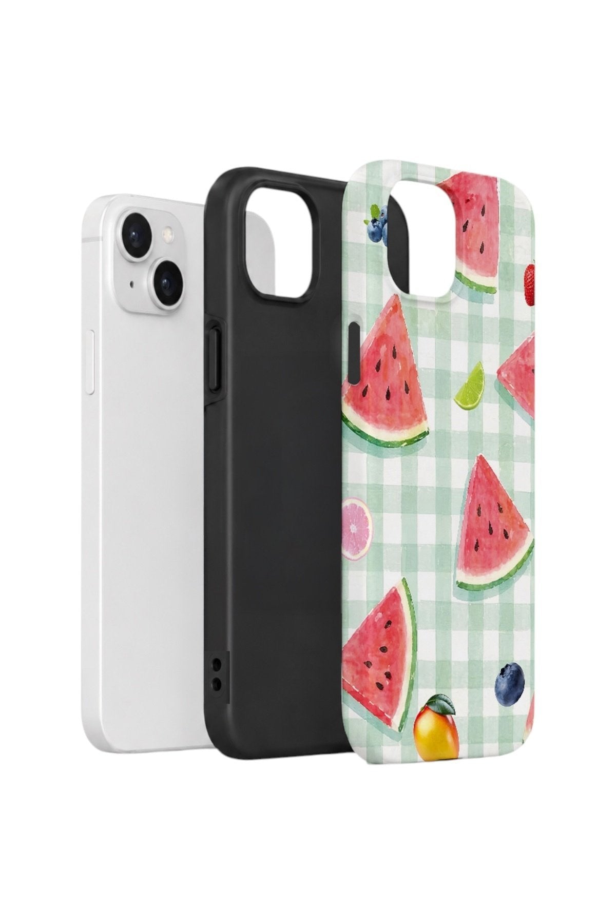 iPhone 13 Vorian Çift Katmanlı Kılıf Watermelon Picnic Gingham