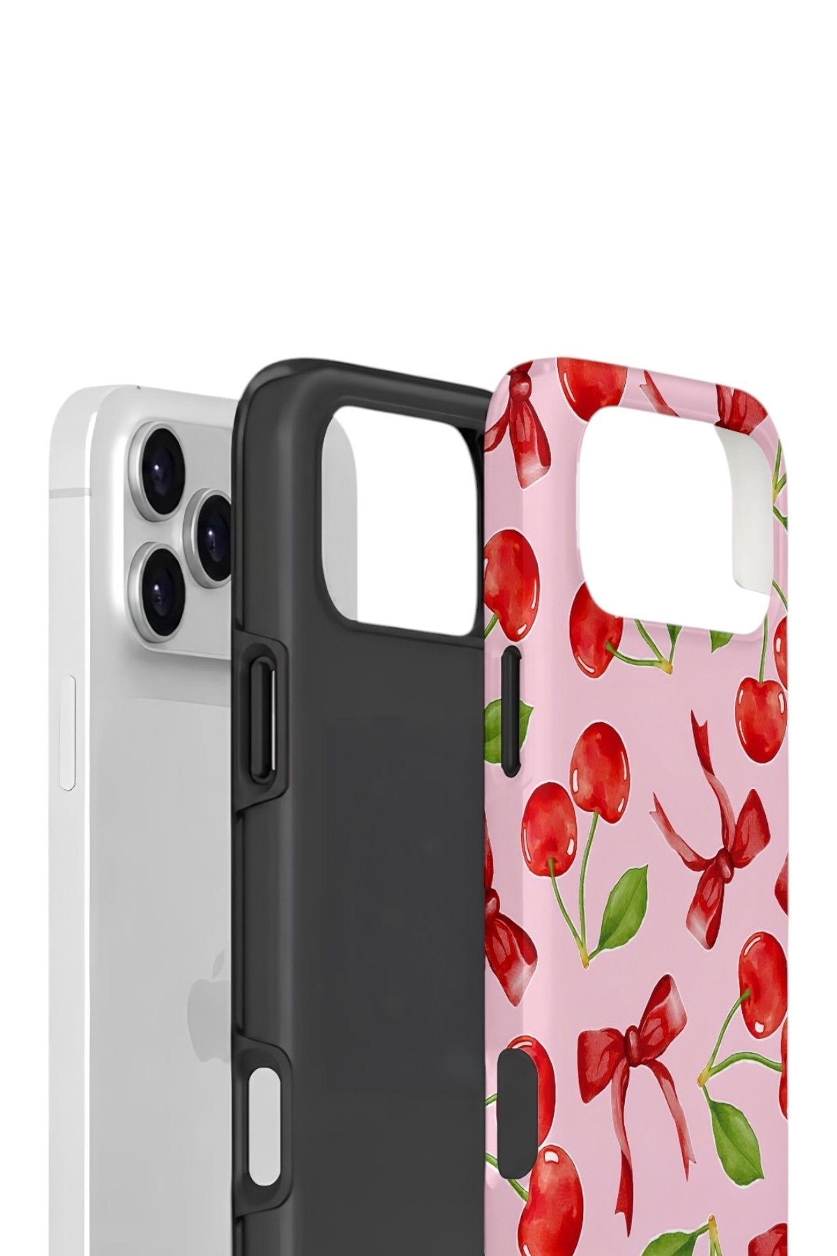 iPhone 17 Pro Vorian Çift Katmanlı Kılıf Cherry Ribbon Garden