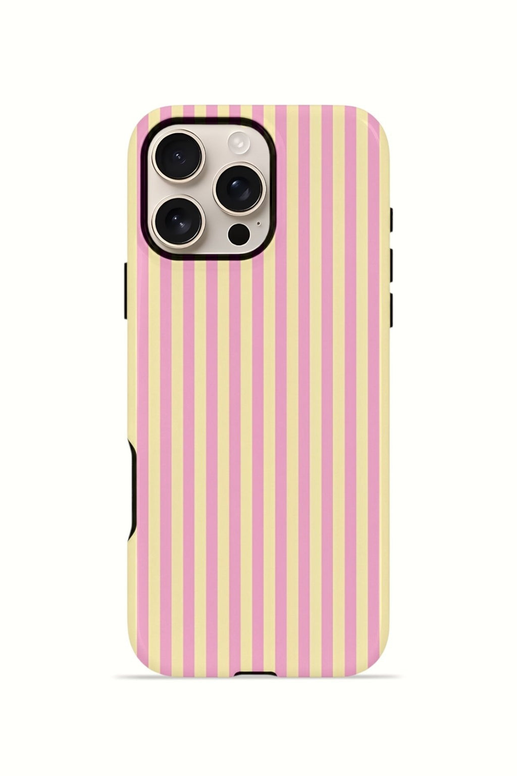 iPhone 16 Pro Max Vorian Çift Katmanlı MagSafe Kılıf Lemon Candy Pinstripe