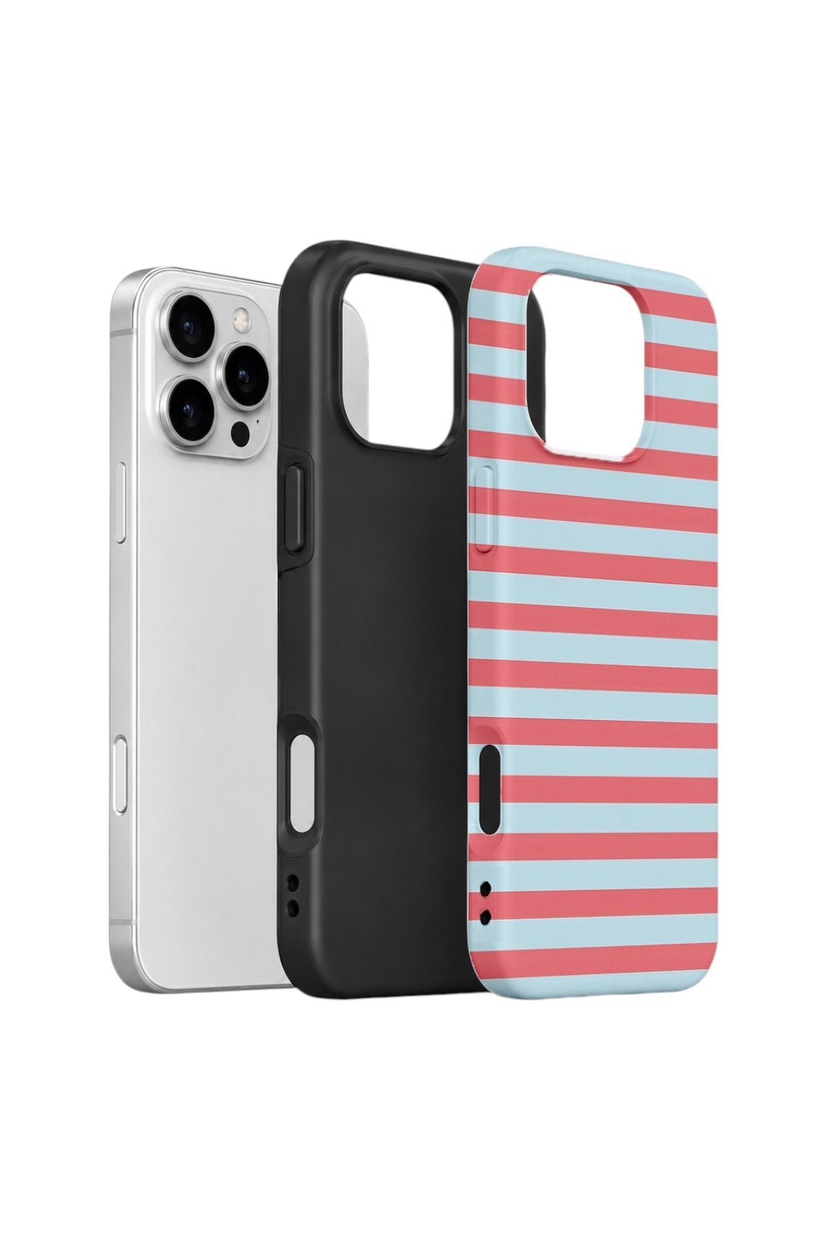 iPhone 16 Pro Vorian Çift Katmanlı Kılıf Candy Horizon Stripe