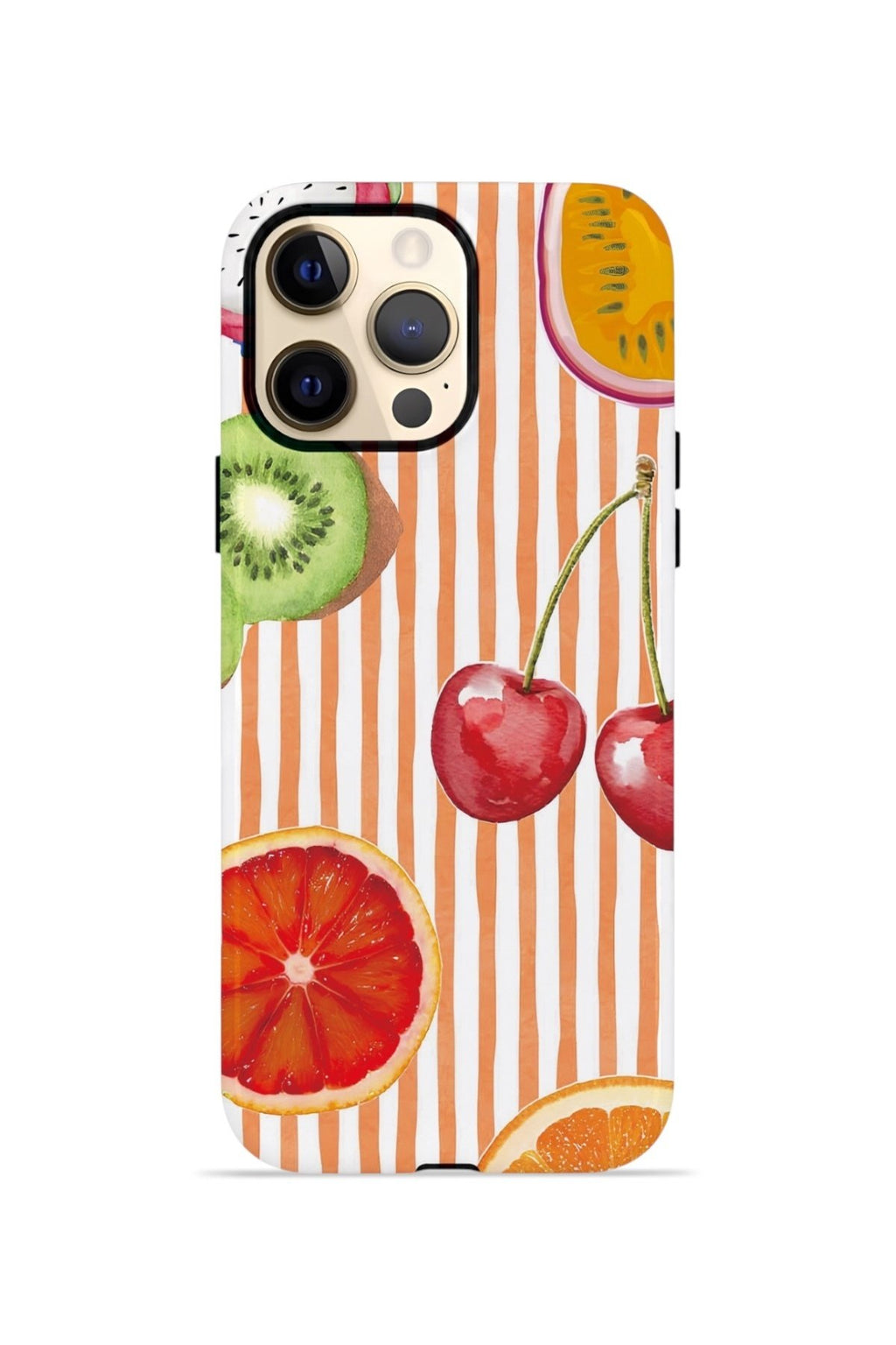 iPhone 12 Pro Max Vorian Çift Katmanlı Kılıf Tutti Frutti Stripe