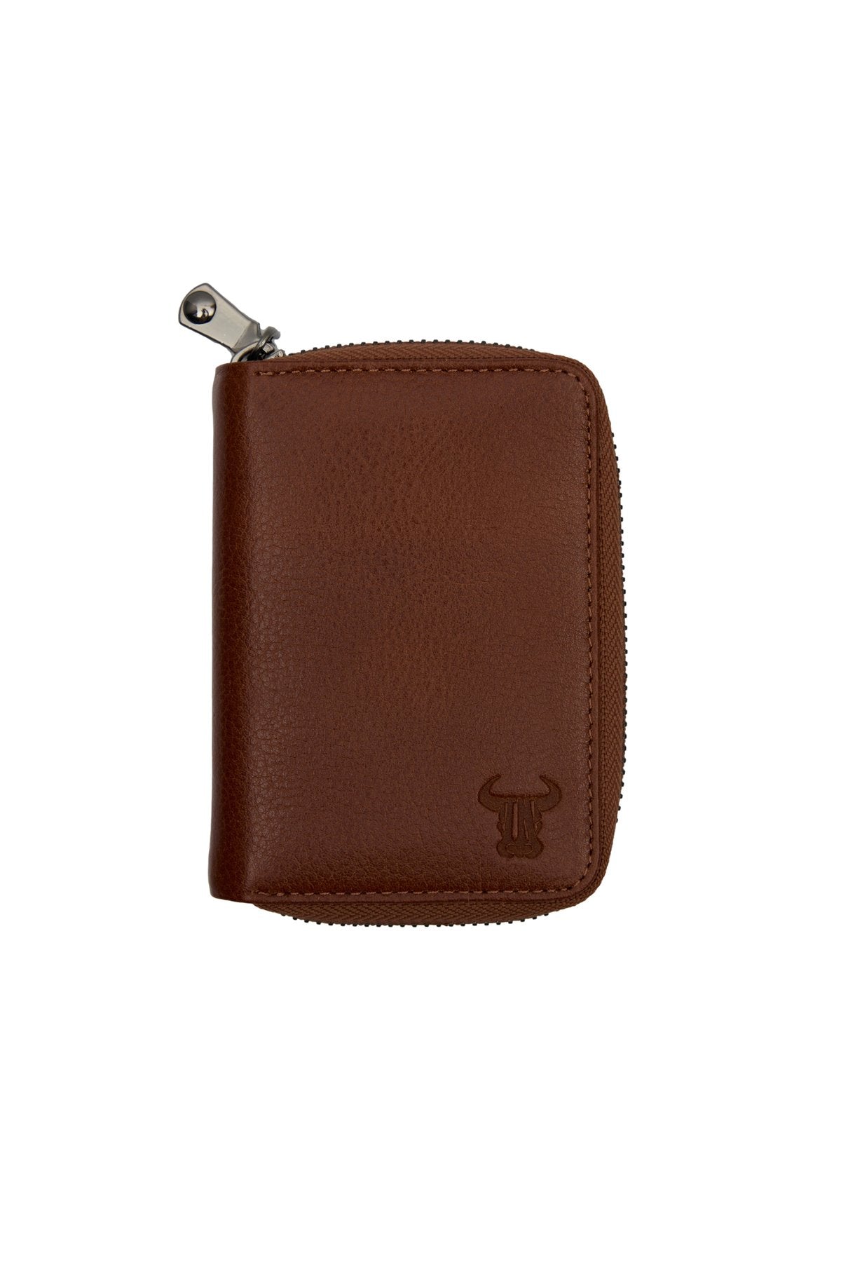 Hakiki Deri Fermuarlı Kahverengi Unisex Cüzdan Kartlık