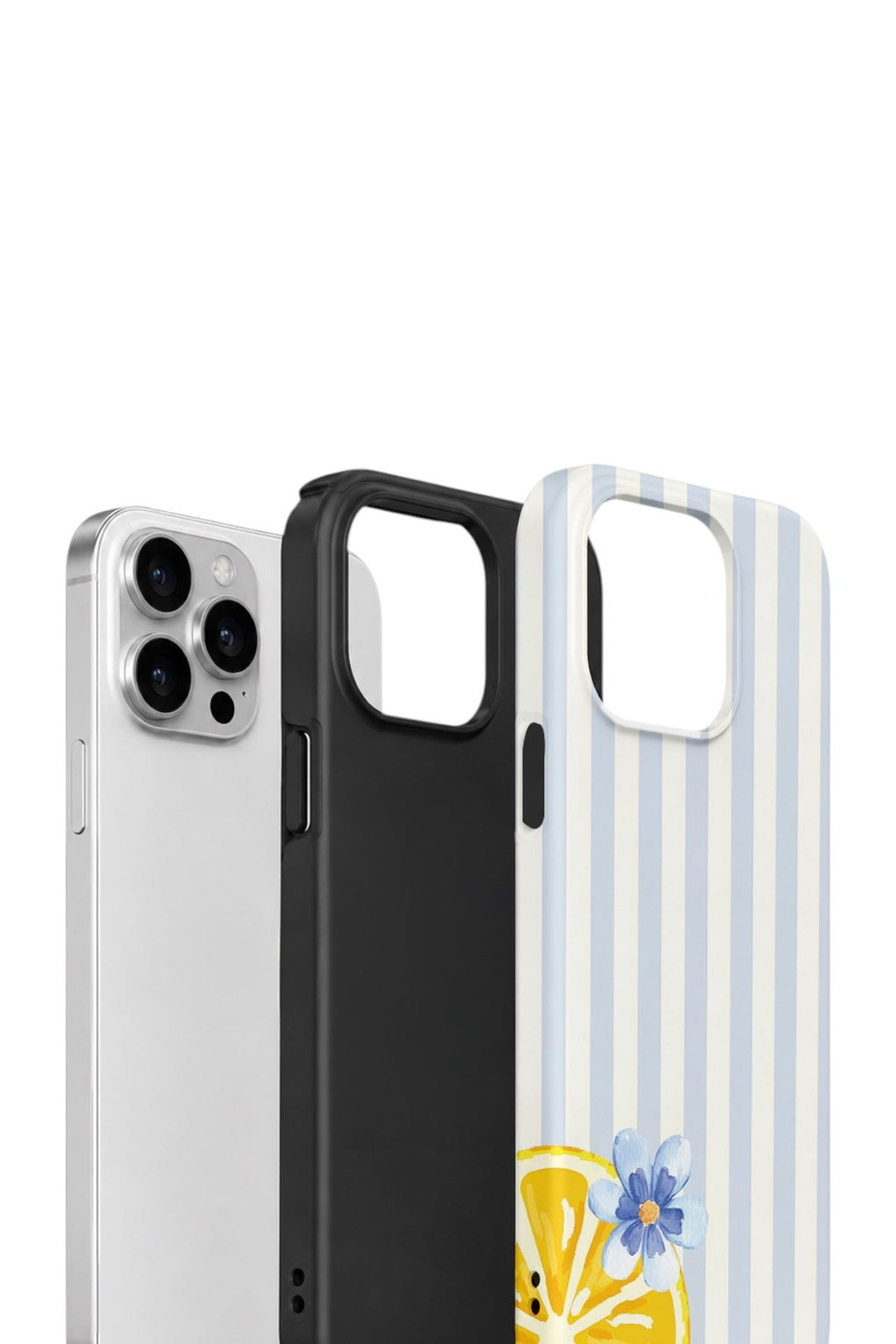 iPhone 14 Pro Vorian Çift Katmanlı Kılıf Blue Lemon Blossom