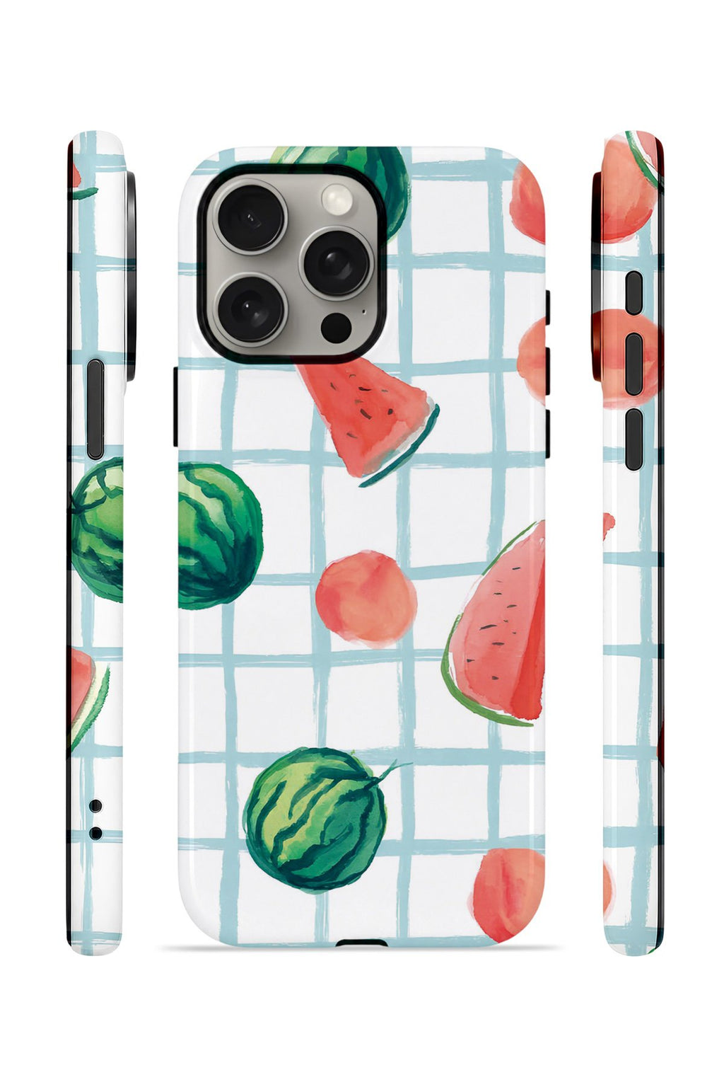 iPhone 15 Pro Vorian Çift Katmanlı MagSafe Kılıf Watermelon Grid
