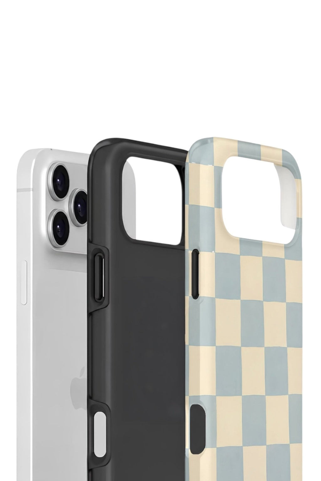iPhone 17 Pro Vorian Çift Katmanlı Kılıf Powder Blue Checker