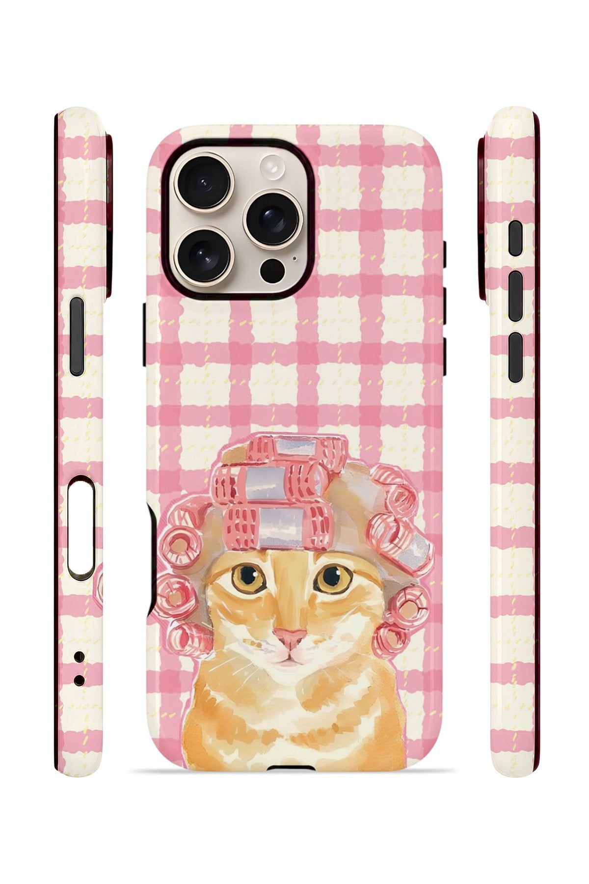 iPhone 16 Pro Vorian Çift Katmanlı MagSafe Kılıf Pink Picnic Cat