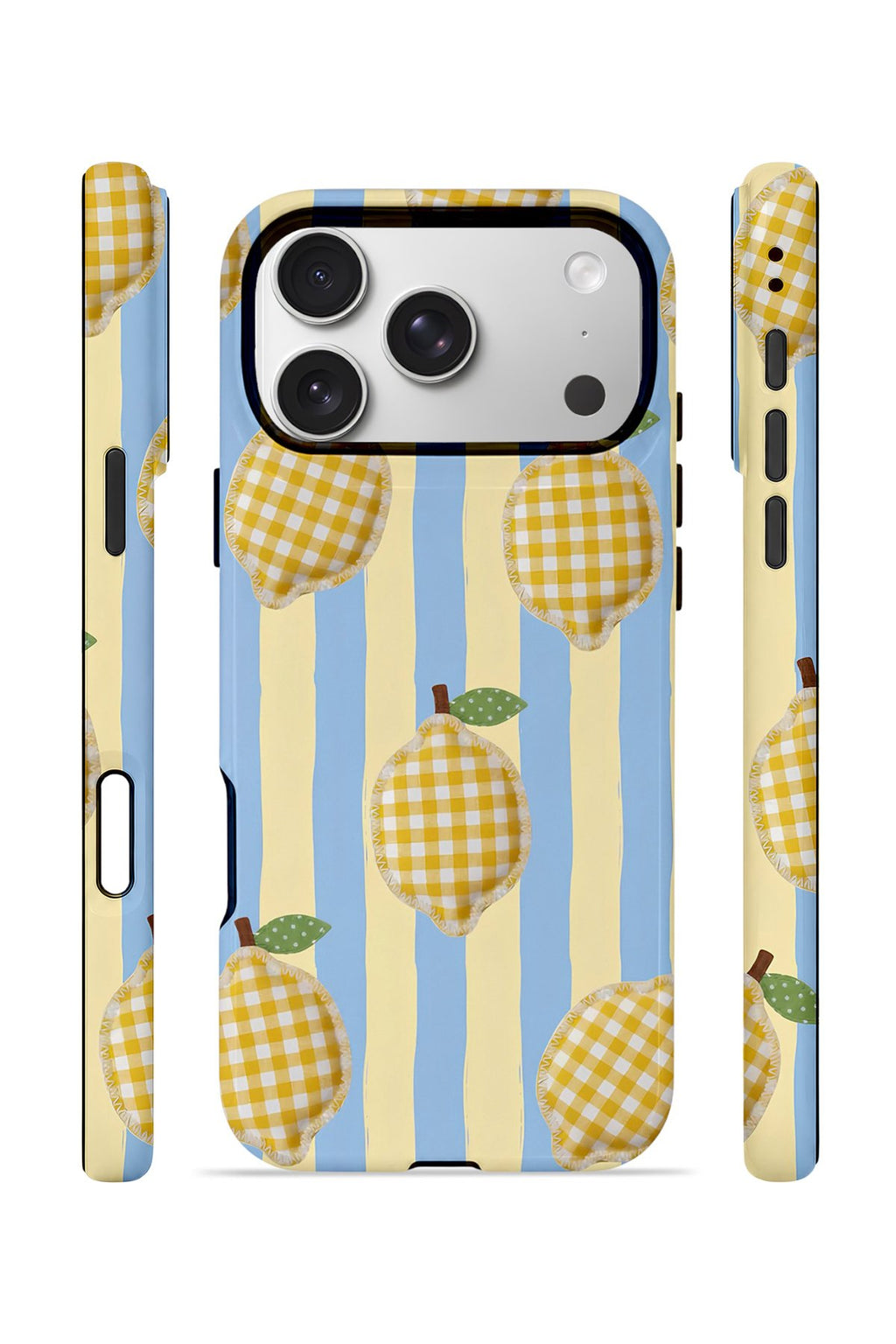 iPhone 17 Pro Max Vorian Çift Katmanlı Kılıf Gingham Lemon Grove