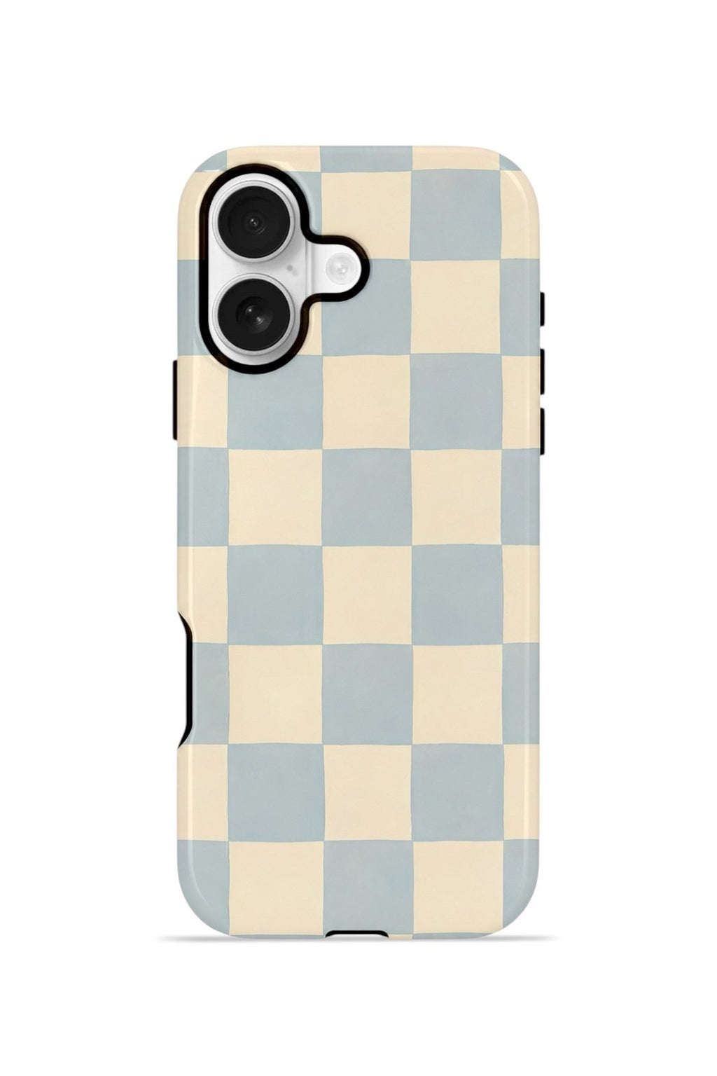 iPhone 16 Vorian Çift Katmanlı Kılıf Powder Blue Checker