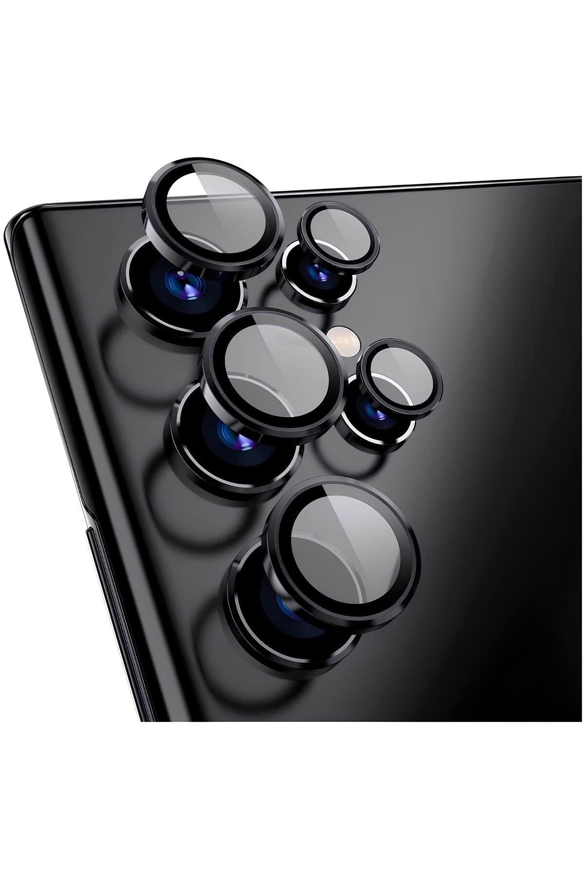 Samsung Galaxy S23 Ultra Metal Kamera Koruyucu Lens Siyah