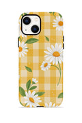 iPhone 14 Plus Vorian Çift Katmanlı Kılıf Daisy Picnic Gingham