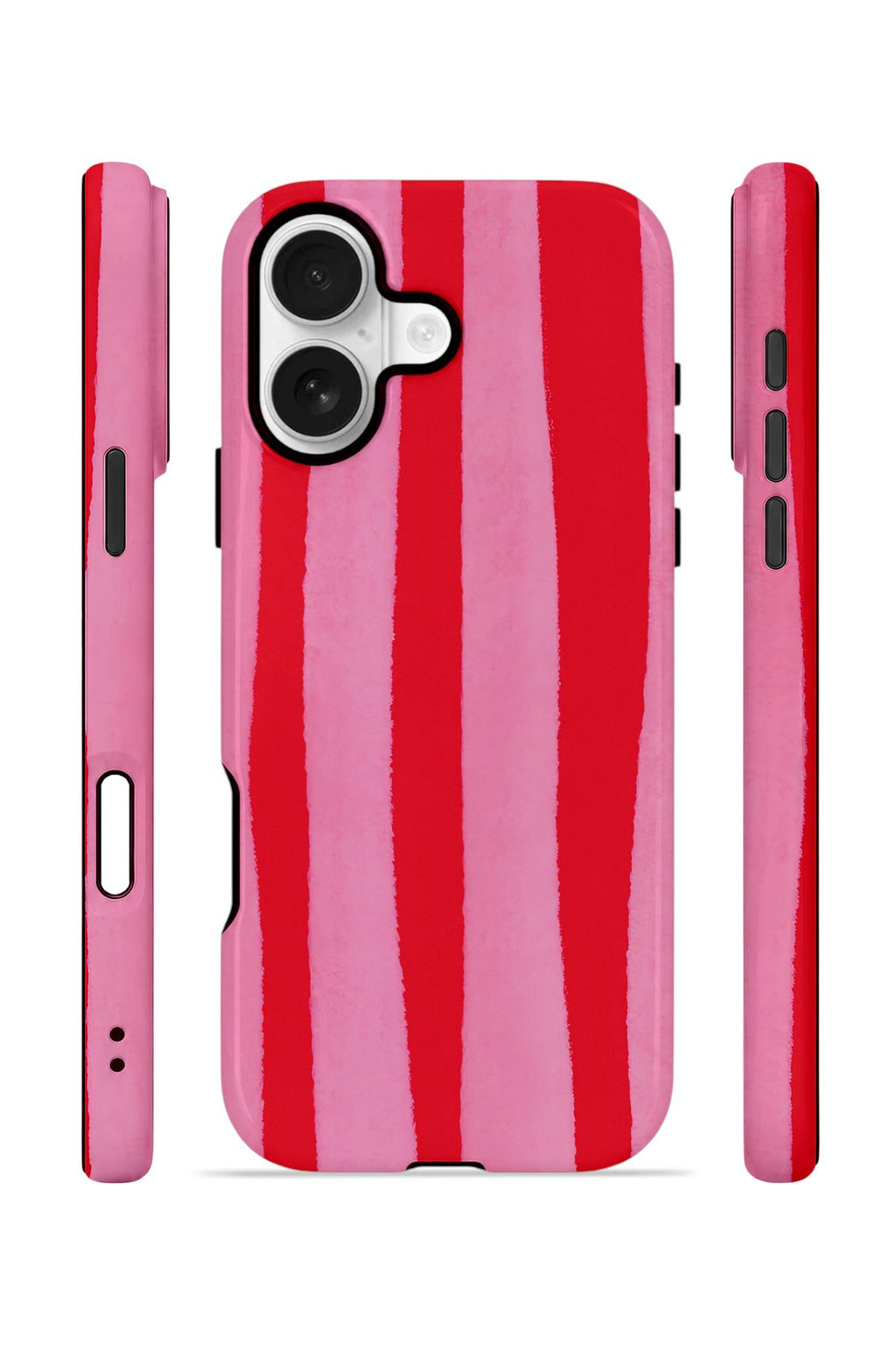 iPhone 16 Plus Vorian Çift Katmanlı Kılıf Raspberry Bold Stripe