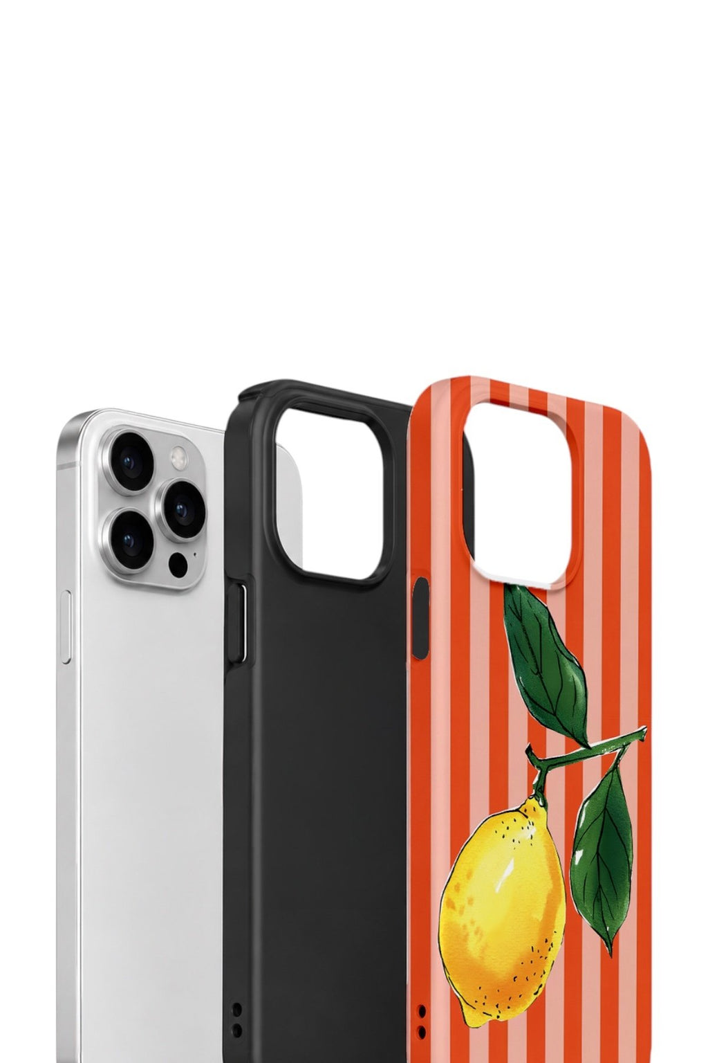 iPhone 13 Pro Max Vorian Çift Katmanlı Kılıf Sicilian Lemon Red Stripe