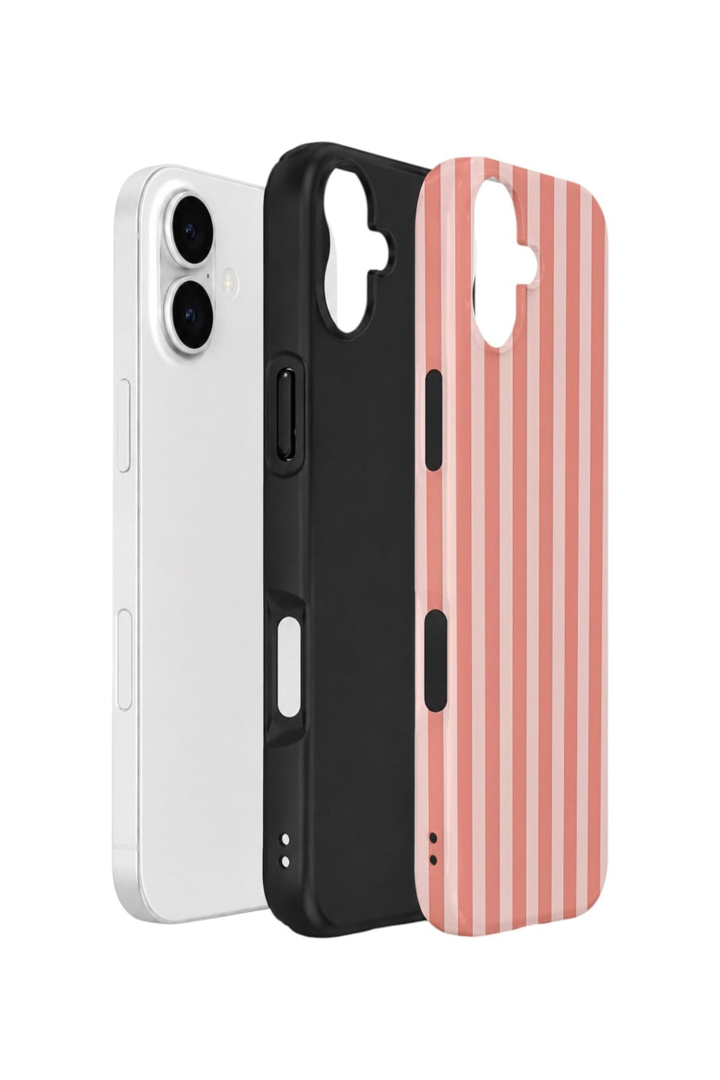 iPhone 17 Vorian Çift Katmanlı Kılıf Coral Riviera Stripe