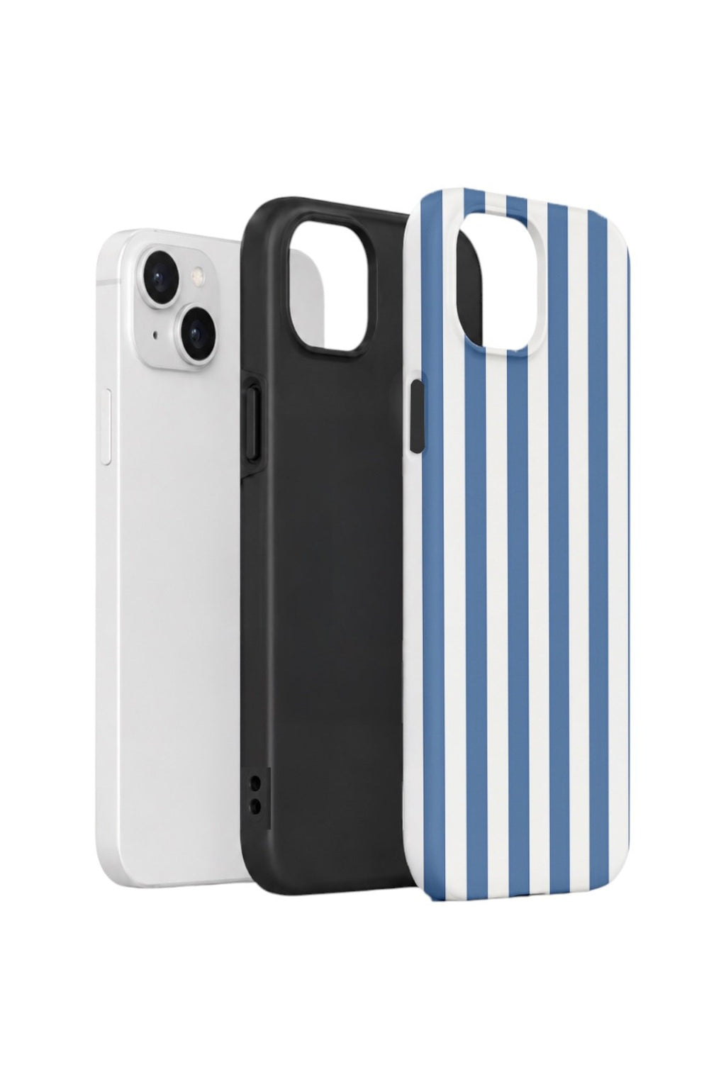 iPhone 15 Plus Vorian Çift Katmanlı Kılıf Blue Marina Stripe