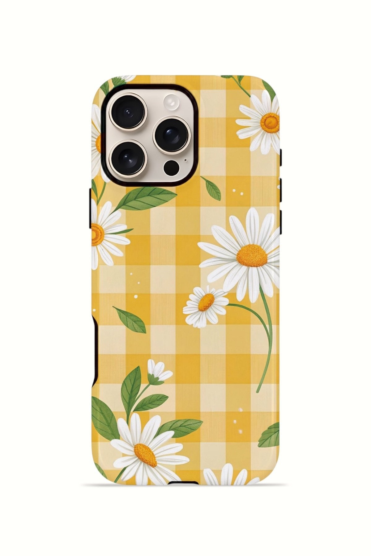 iPhone 16 Pro Vorian Çift Katmanlı Kılıf Daisy Picnic Gingham