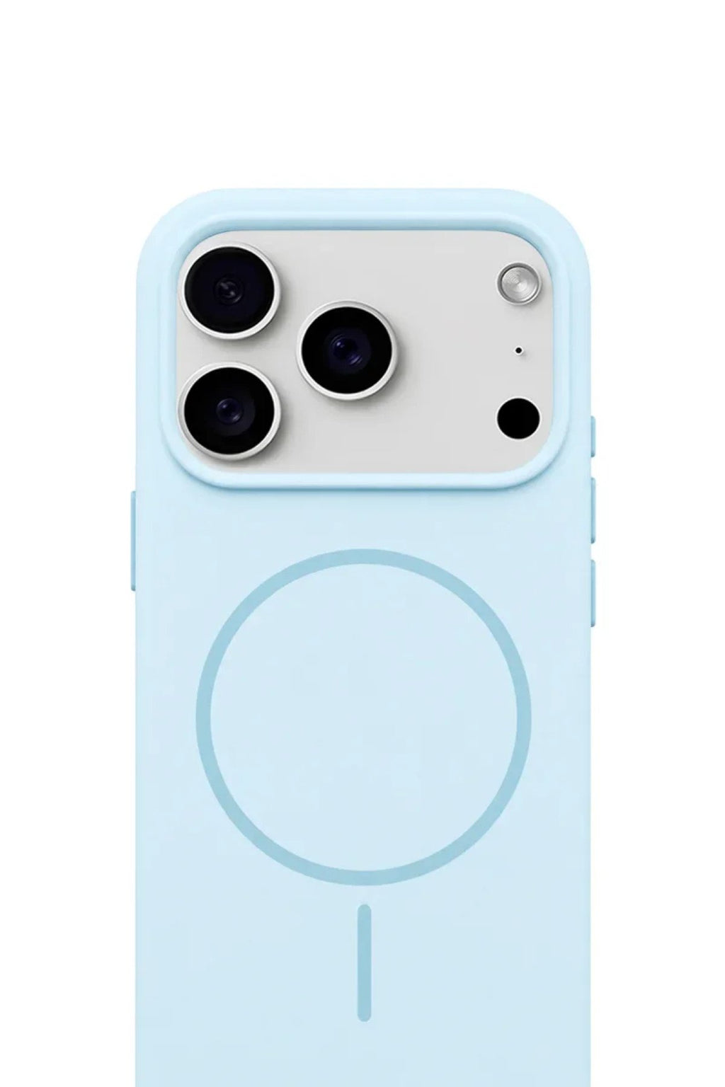 iPhone 17 Pro Max Mag Core Akıllı MagSafe Animasyonlu Silikon Kılıf Açık Mavi
