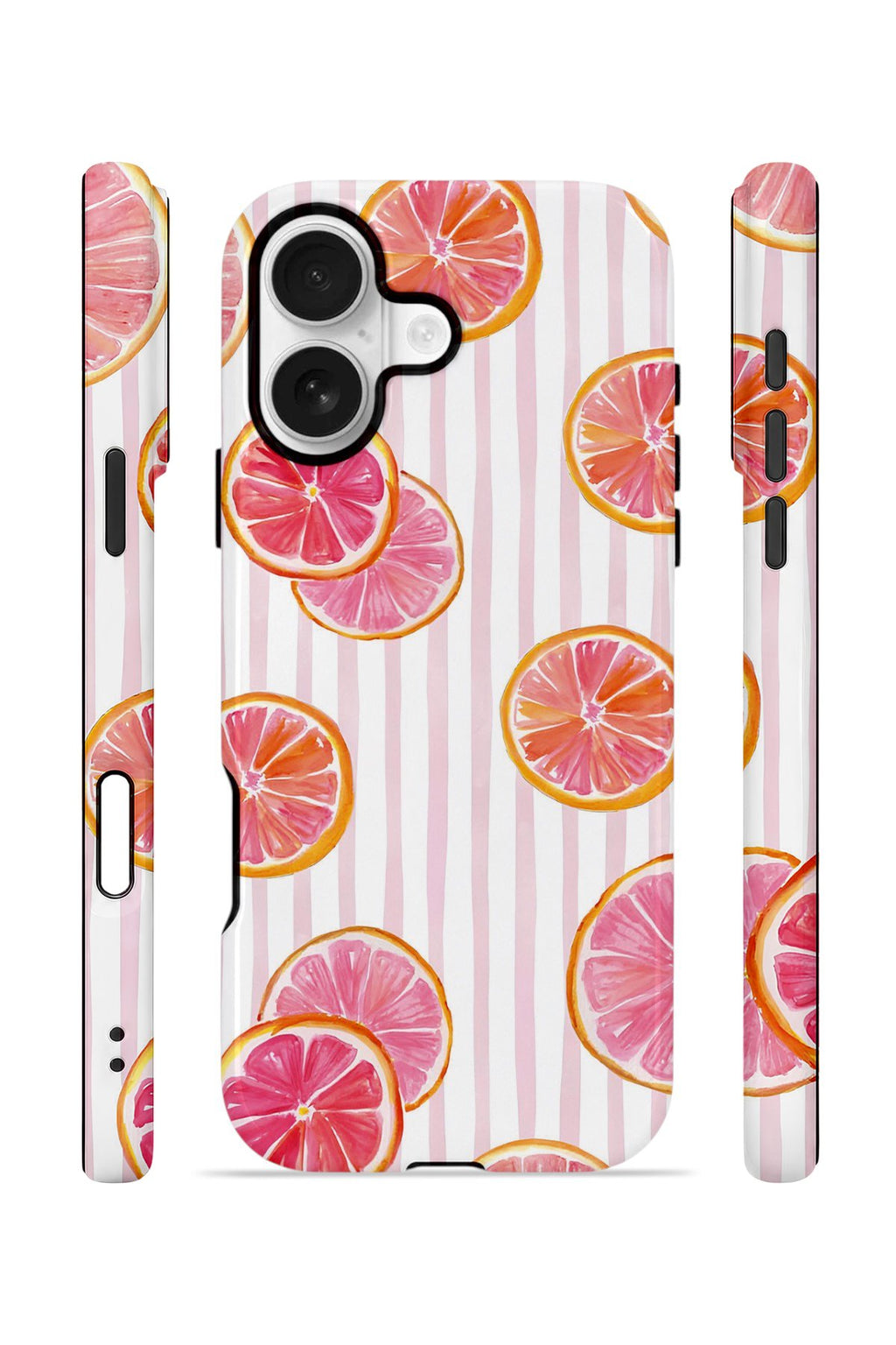 iPhone 16 Plus Vorian Çift Katmanlı Kılıf Pink Grapefruit Garden