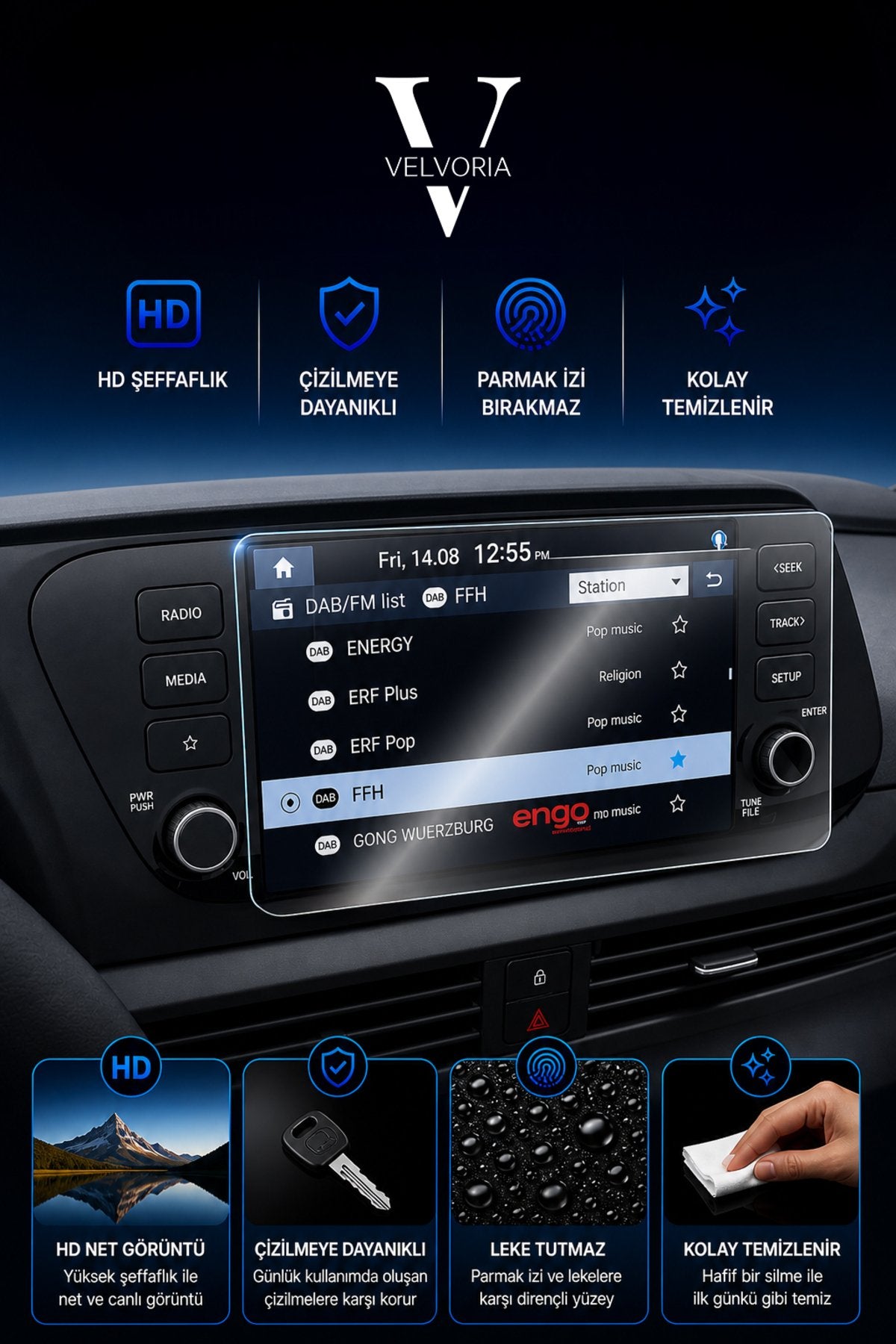 Hyundai Bayon Multimedya Navigasyon Glass Ekran Koruyucu Nano Koruyucu