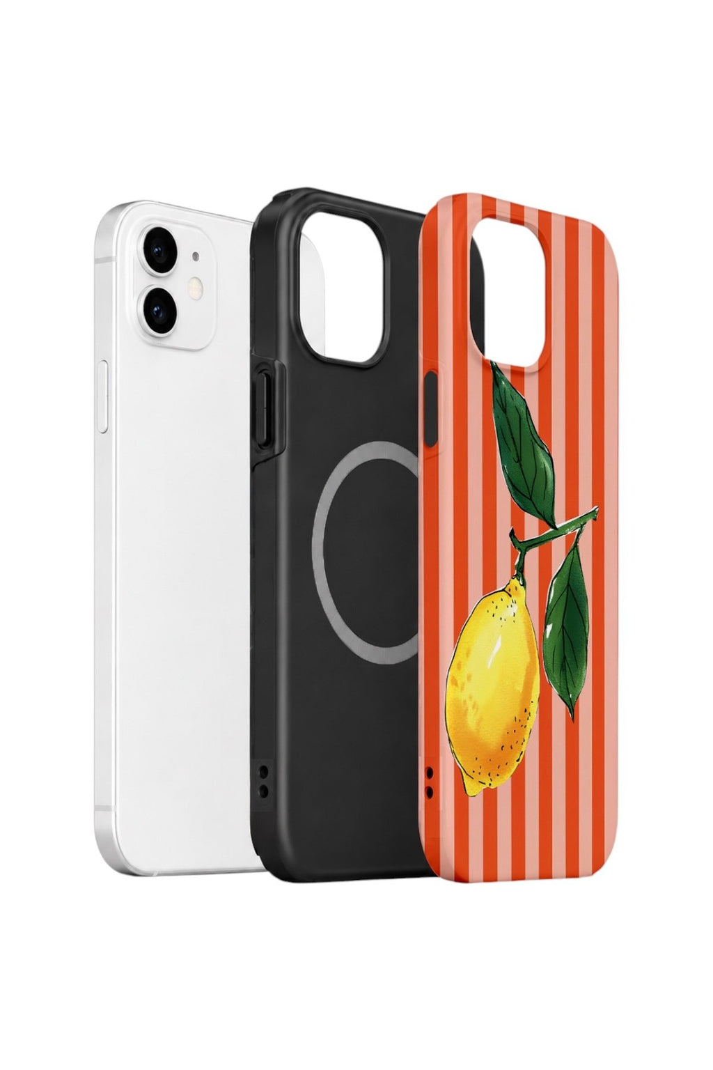 iPhone 11 Vorian Çift Katmanlı MagSafe Kılıf Sicilian Lemon Red Stripe