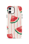iPhone 12 Vorian Çift Katmanlı MagSafe Kılıf Watermelon Blush Stripe