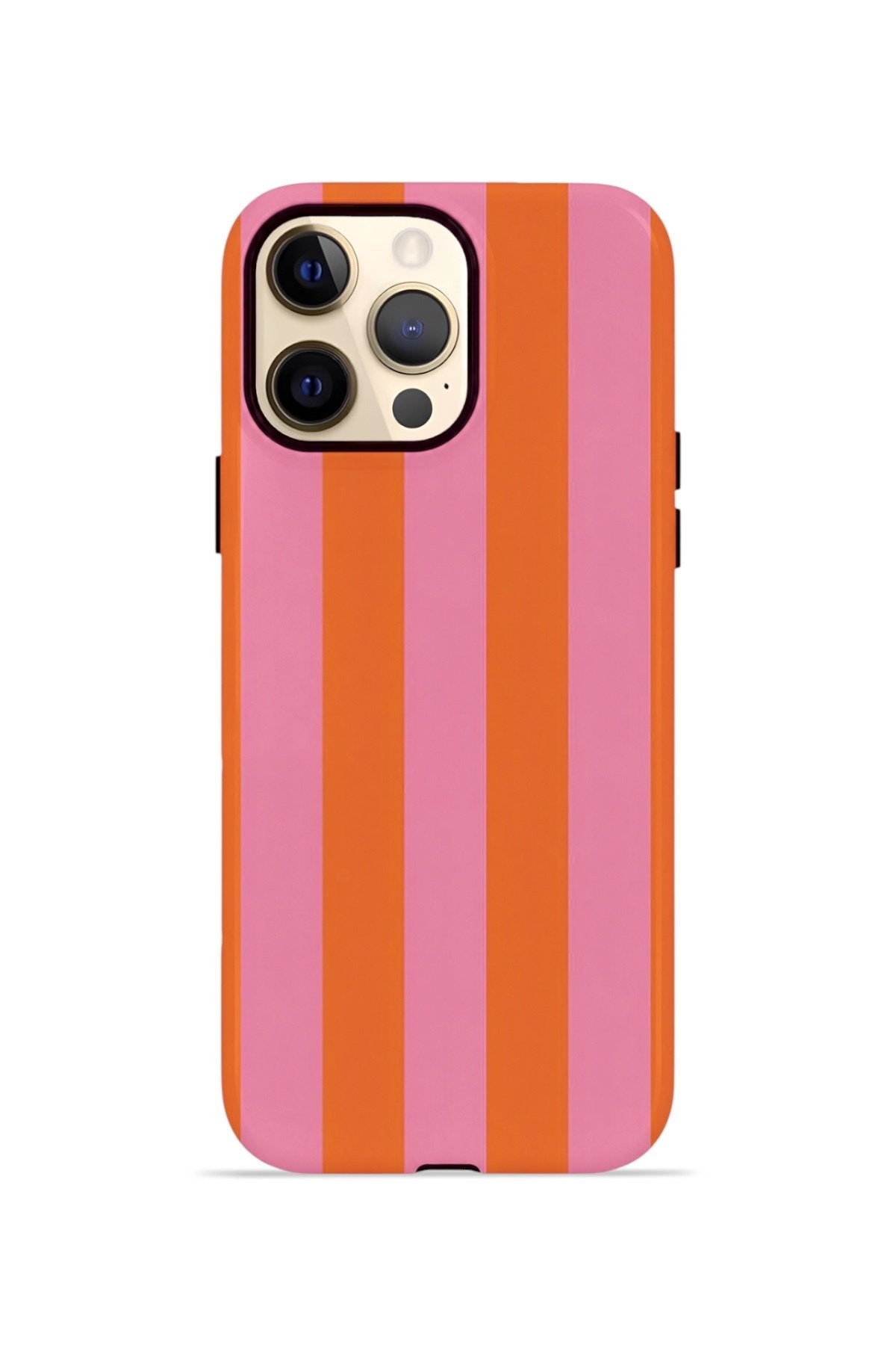 iPhone 12 Pro Vorian Çift Katmanlı Kılıf Tangerine Rose Stripe
