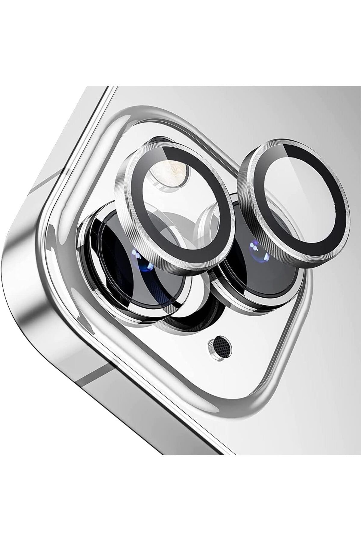 iPhone 13 Sapphire Lens Koruyucu Gümüş